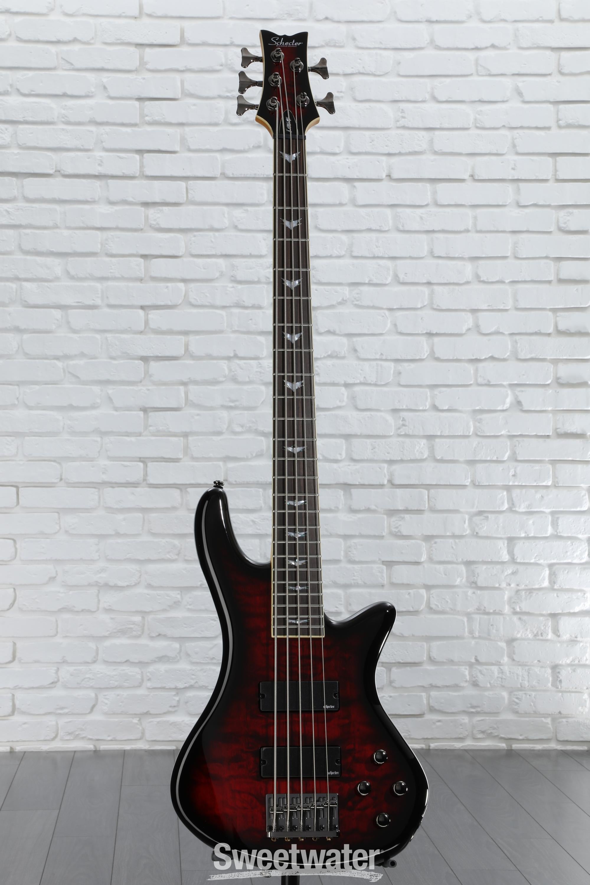 Schecter Stiletto Extreme 5 Bass Guitar - Black Cherry