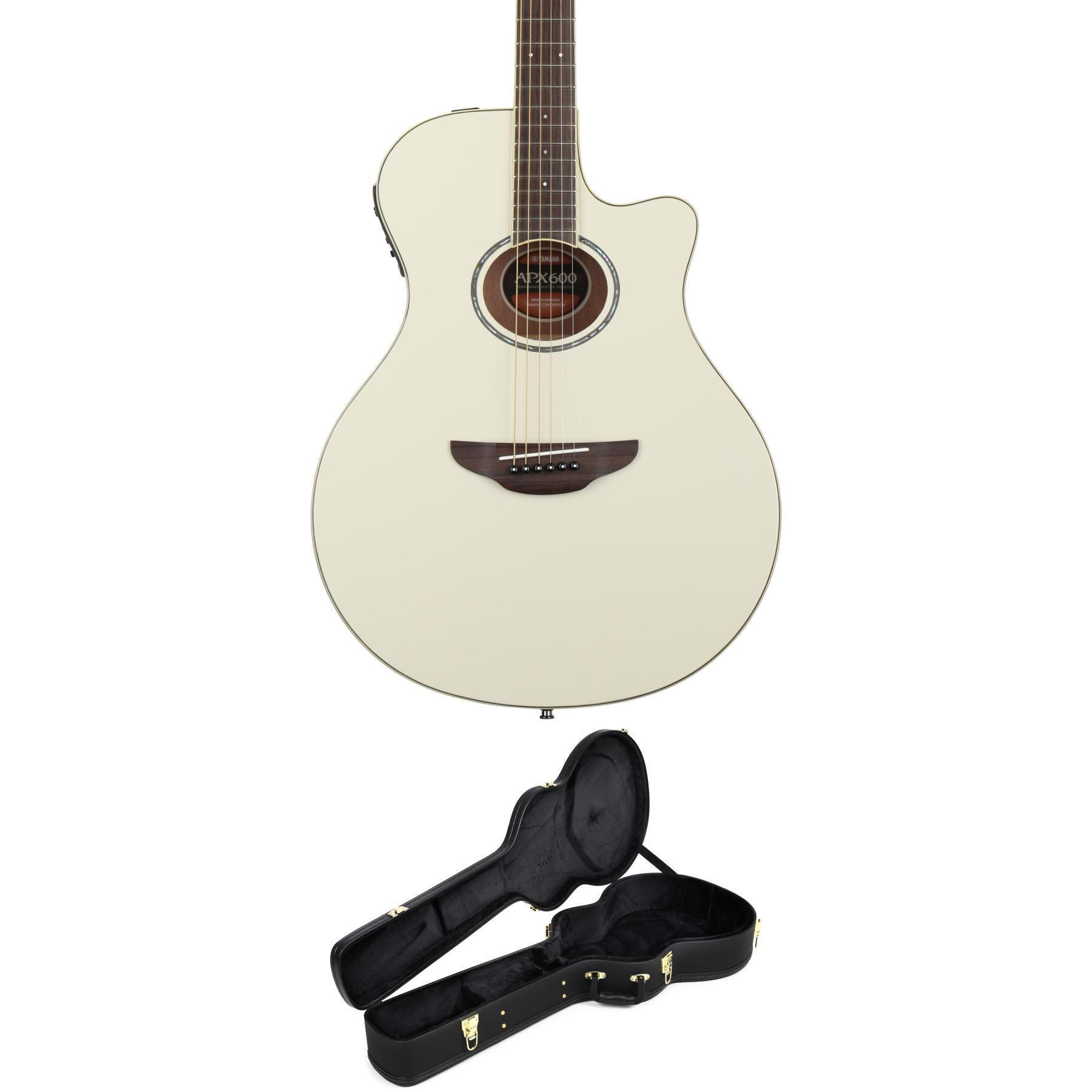 Yamaha APX600 Thinline Acoustic Guitar, Vintage White