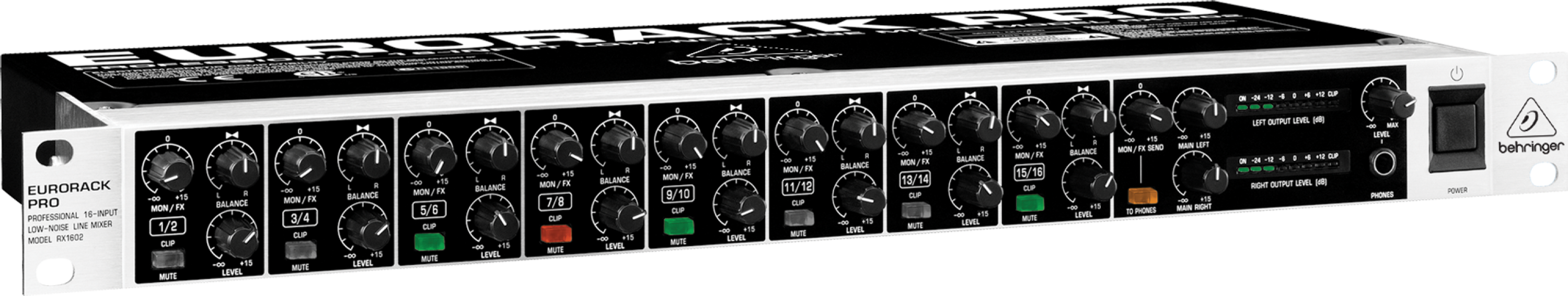 Behringer Eurorack Pro RX1602 Rackmount Line Mixer | Sweetwater