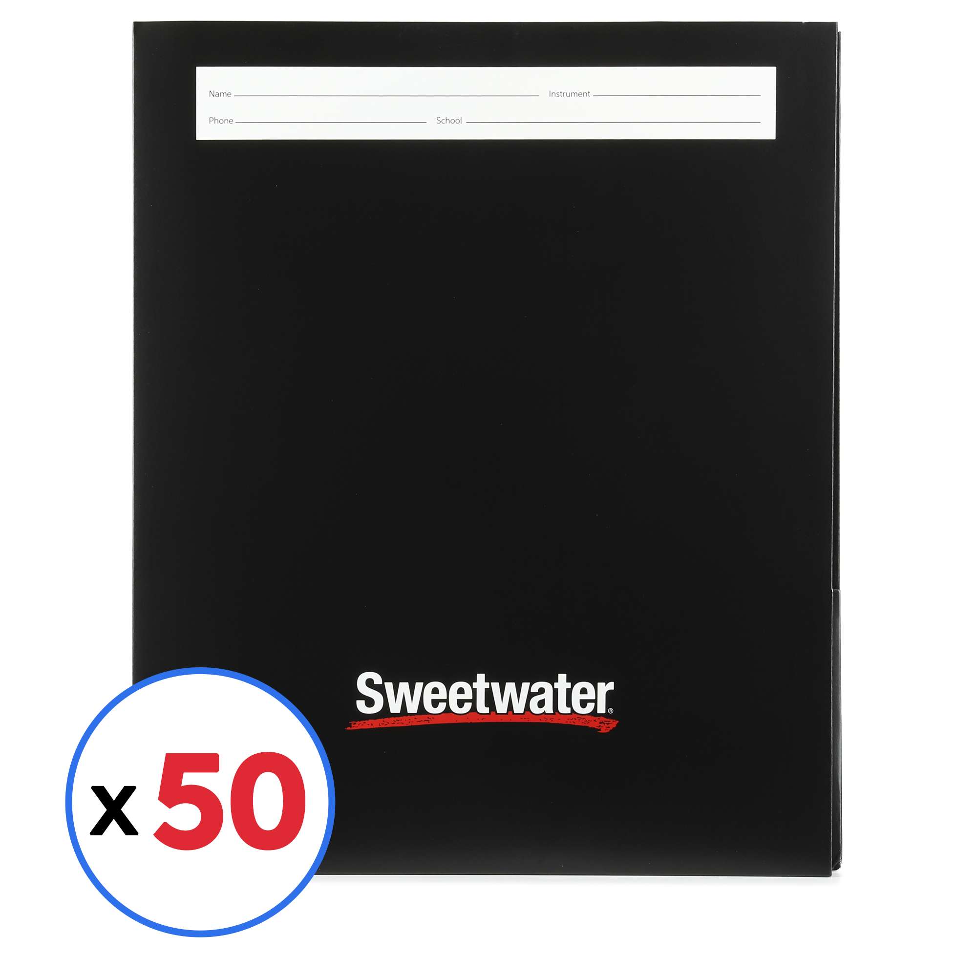 Bundled Item: Quad Printed Music Folders - Black (50-pack)