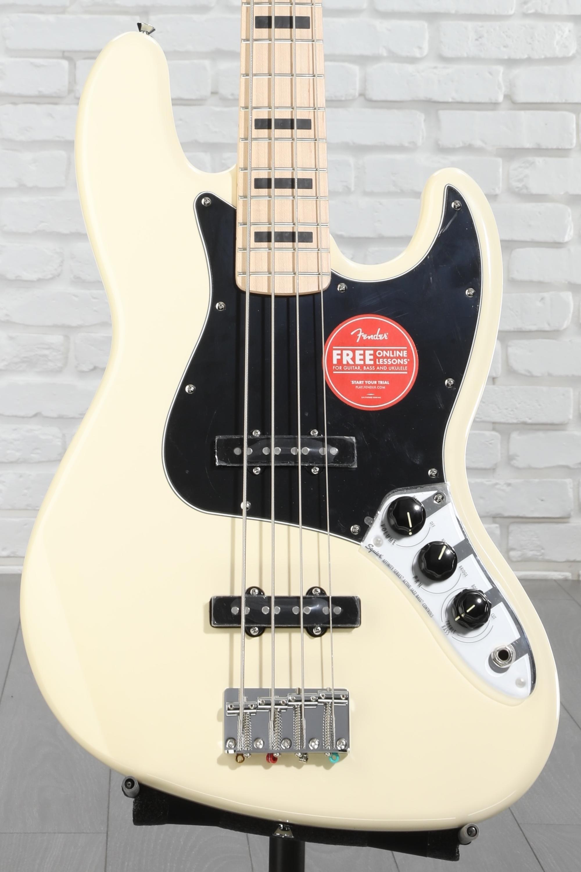 Squier Affinity Series Active Jazz Bass - Olympic White | Sweetwater