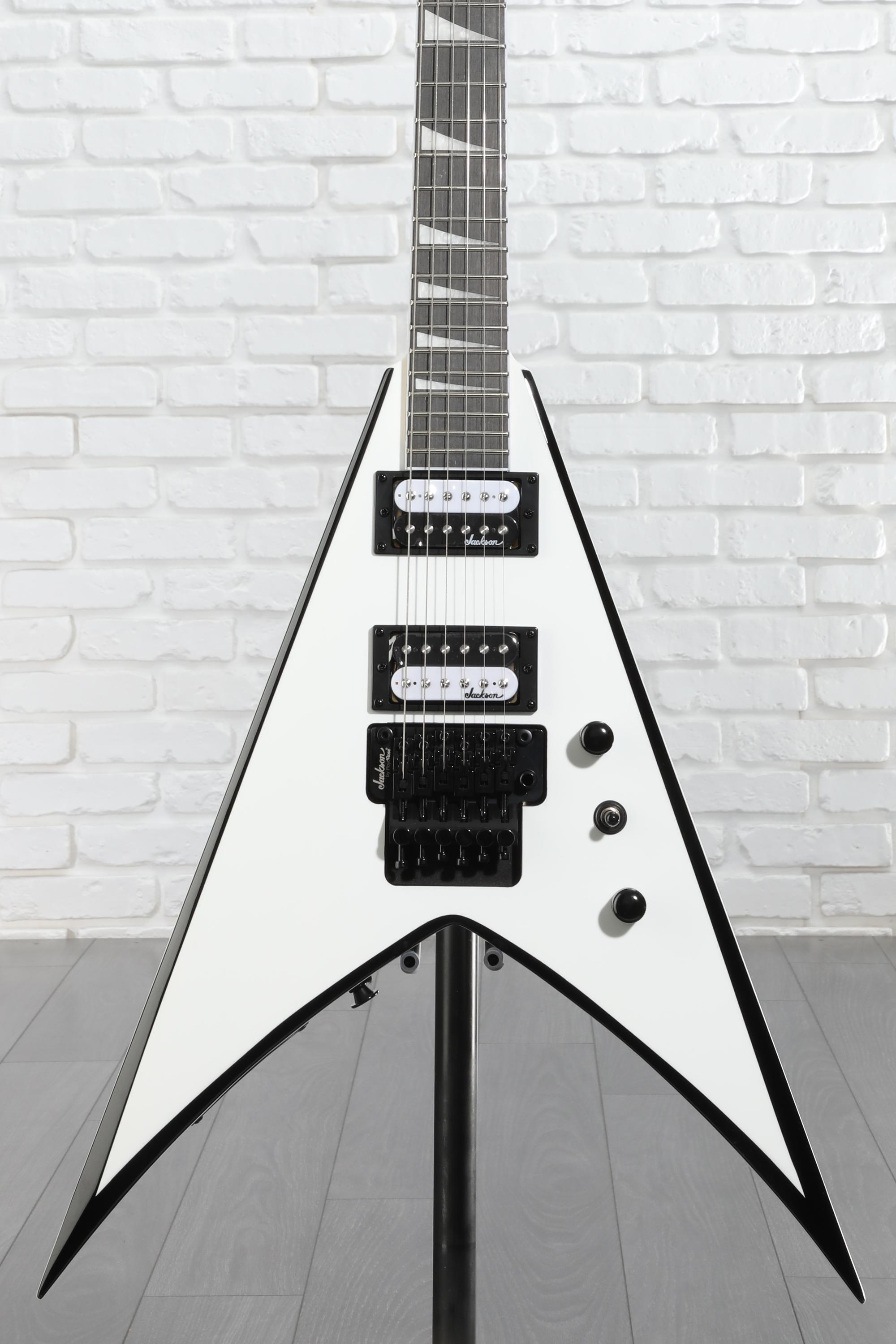 Jackson JS Series King V JS32 - White with Black Bevels | Sweetwater