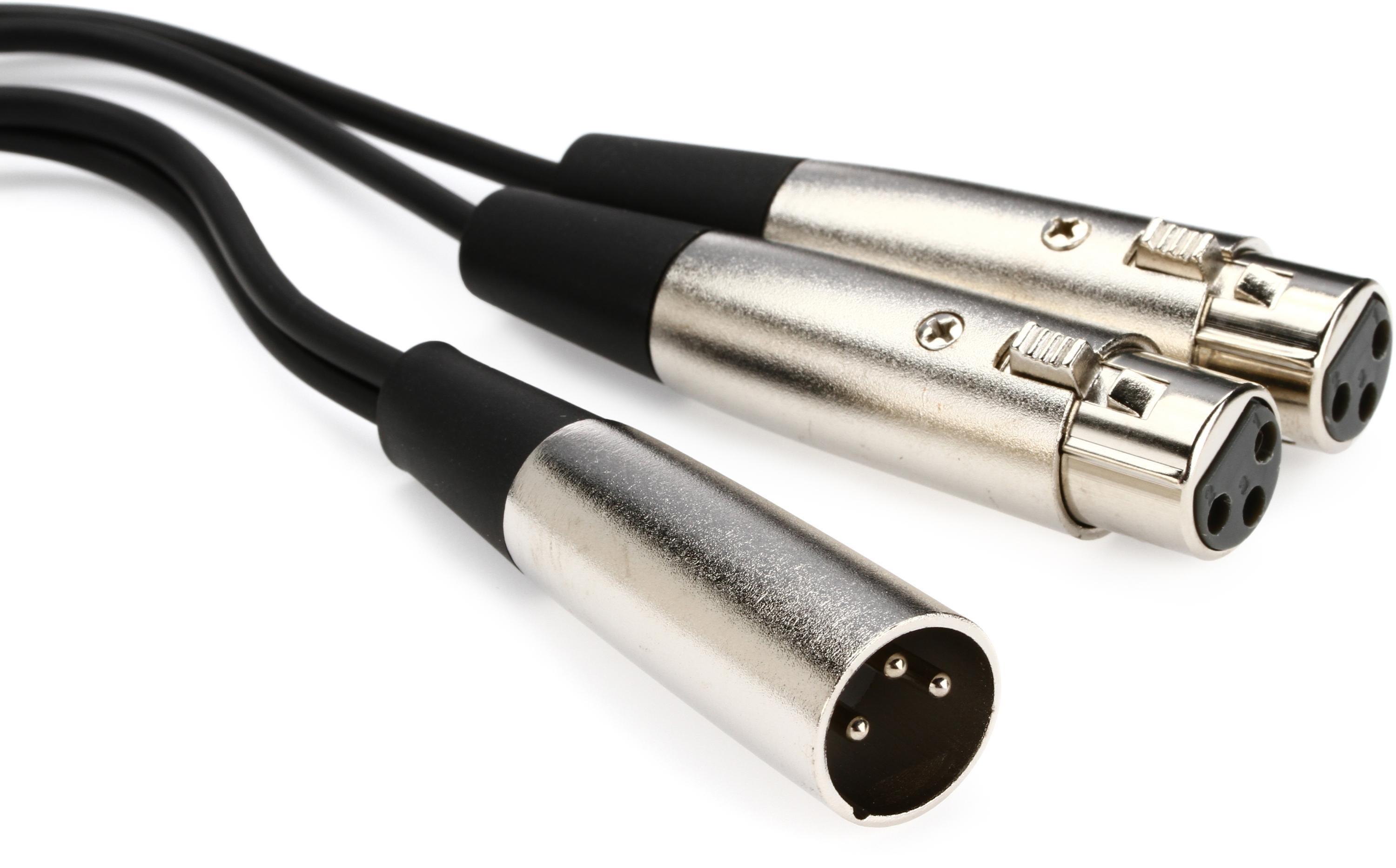 Photo of Hosa YXF-101.5 Y Cable- XLR Male to Dual XLR Female - 1.5 foot