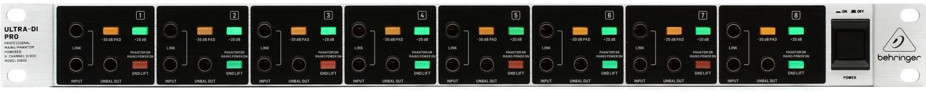 Behringer Ultra-DI Pro DI800v2 8-channel Active Instrument Direct Box