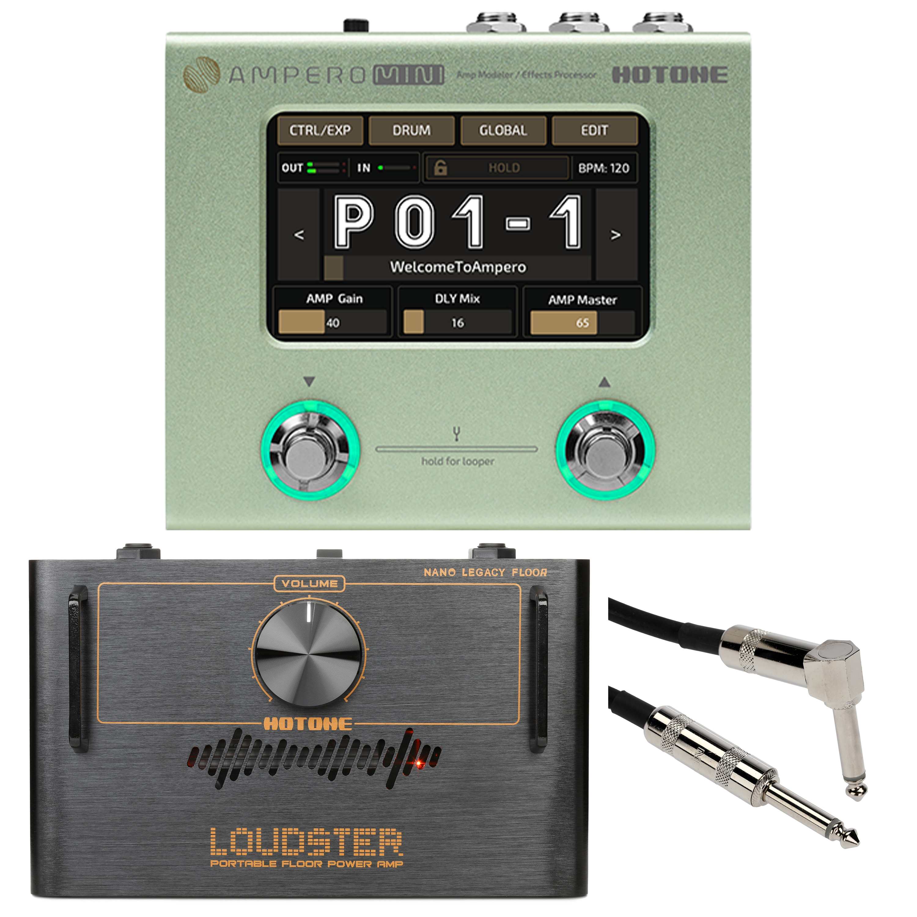 Hotone Ampero Mini Amp Modeler/Effects Processor with Power
