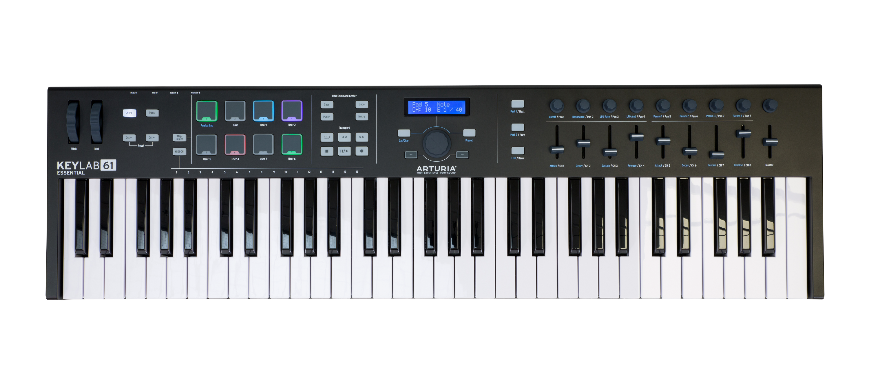 Arturia KeyLab Essential 61 Black Edition Keyboard Controller | Sweetwater