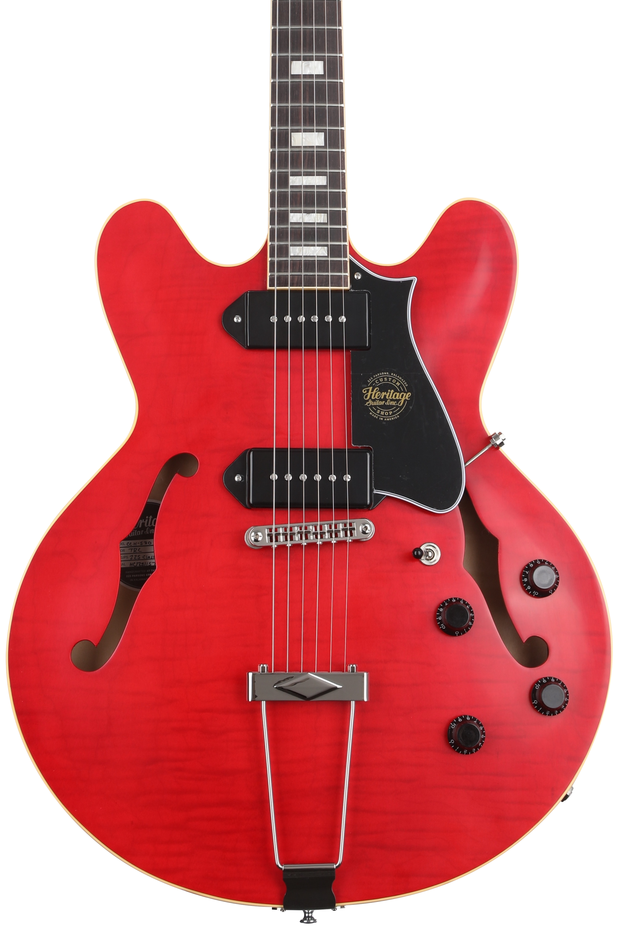 Heritage Custom Core H-530 Hollowbody Electric Guitar - Trans