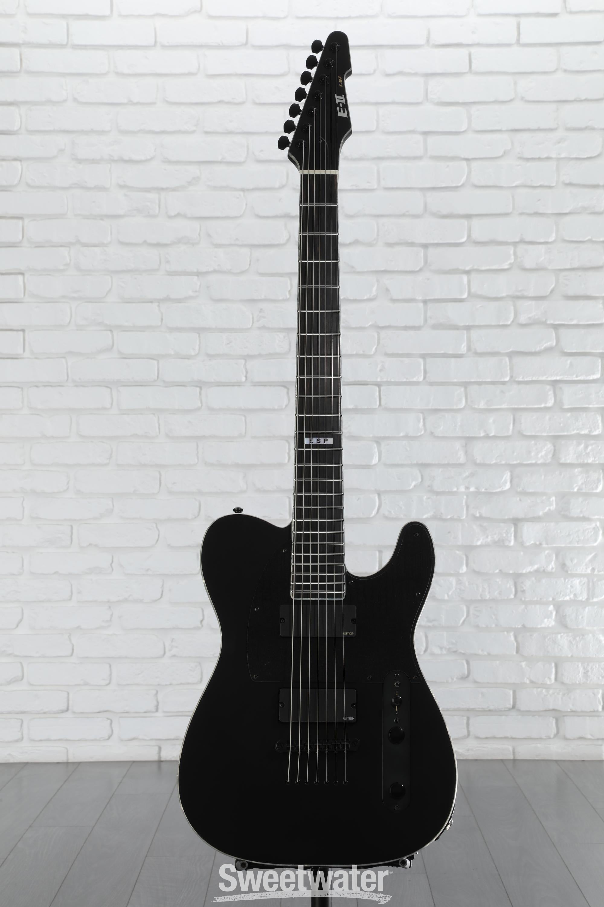 ESP E-II T-B7 Baritone Electric Guitar - Black Satin