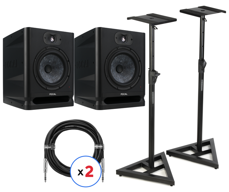 Focal Alpha 80 Evo 8-inch Powered Studio Monitor Pair with Stands