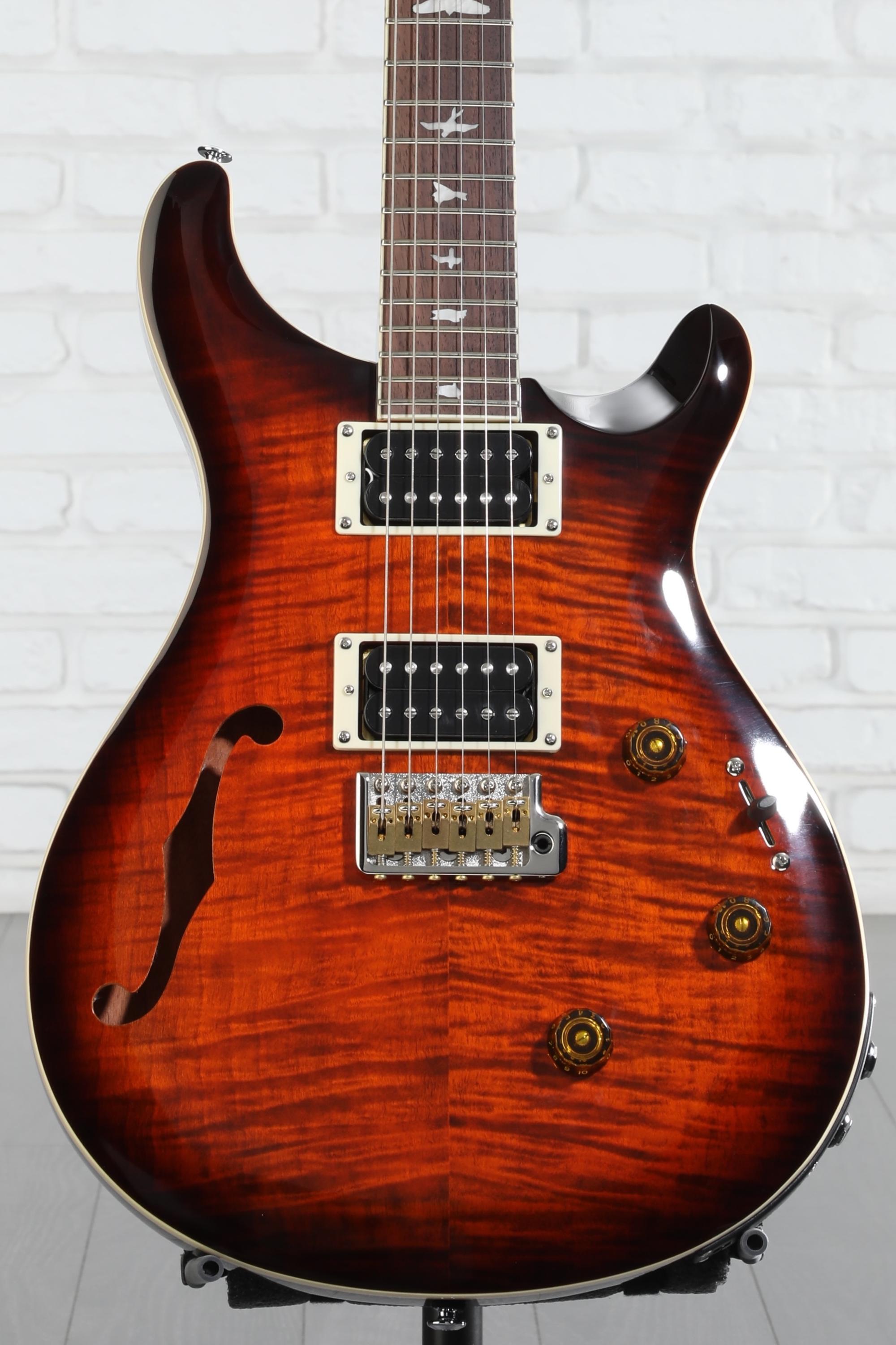 PRS SE Custom 24 Semi-Hollow Piezo Electric Guitar - Orange Tiger