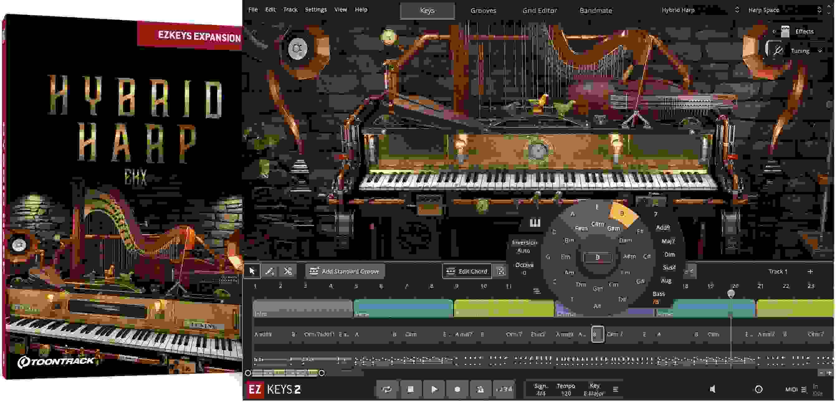 Toontrack Hybrid Harp EKX Sound Expansion for EZkeys