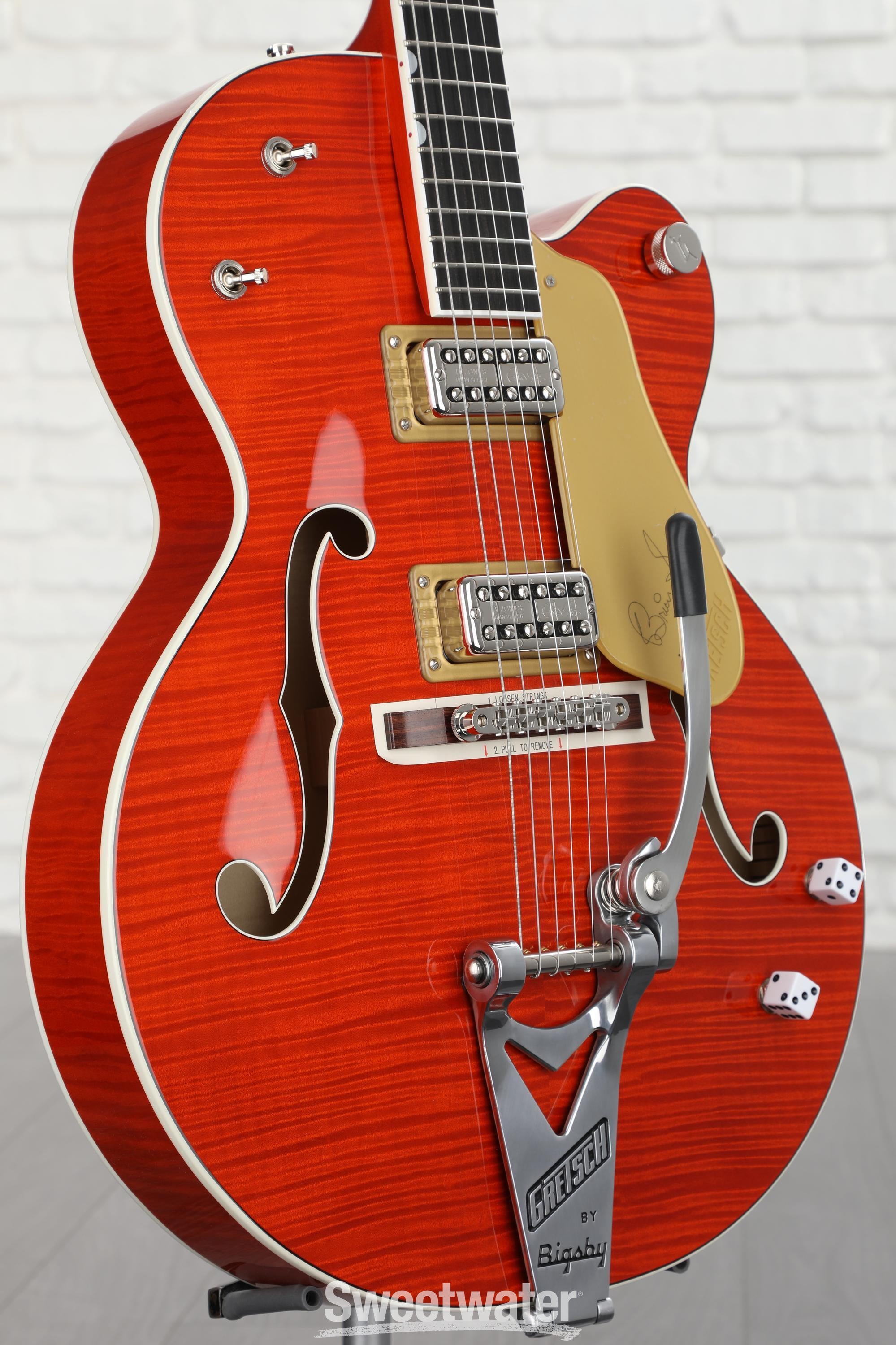 Gretsch G6120TFM-BSNV Brian Setzer Signature Nashville Electric Guitar -  Orange Stain