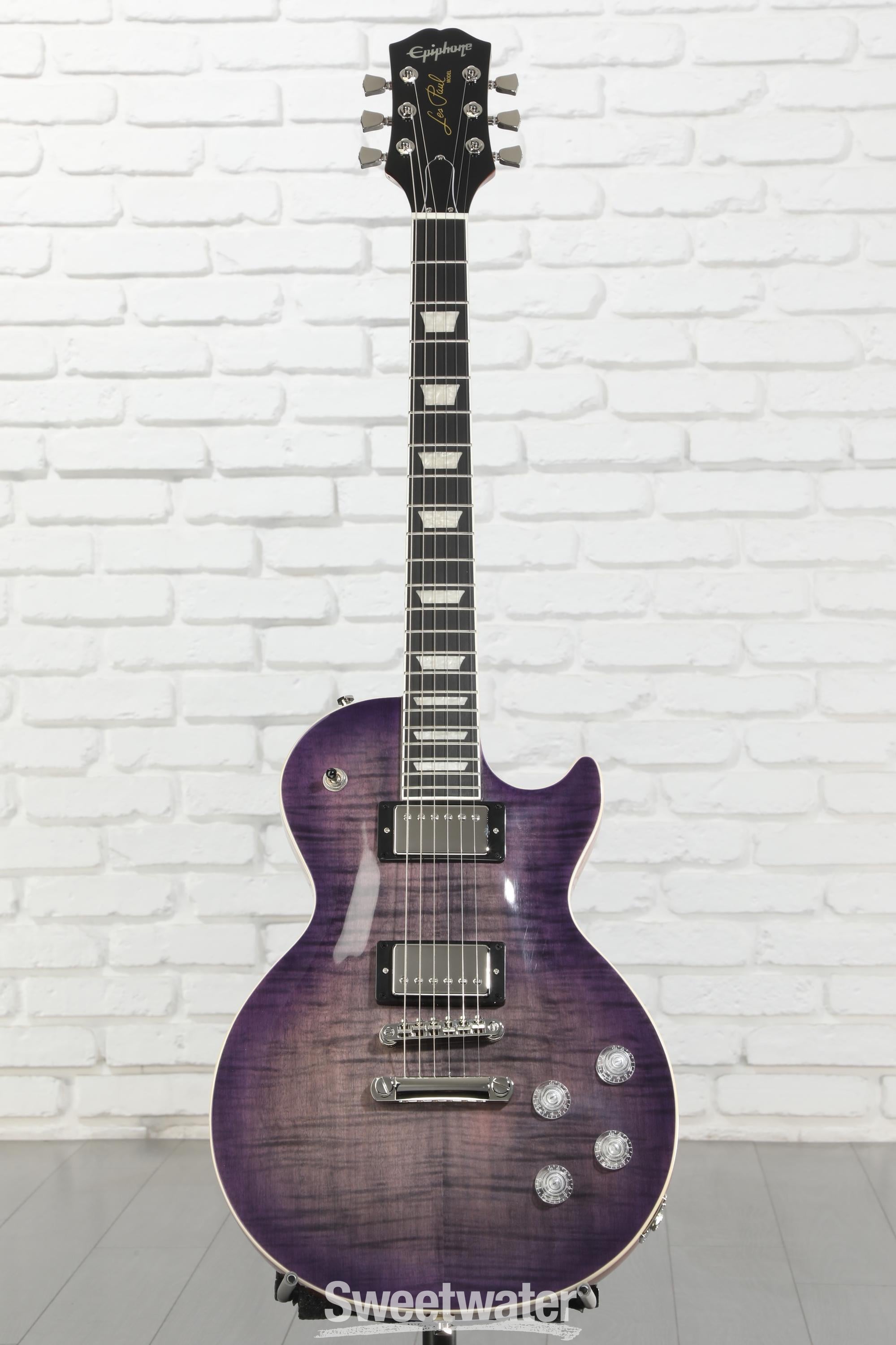 ギター Eplphone Les paul Model Epiphone Les Paul Modern Figured Electric Guitar - Purple Burst