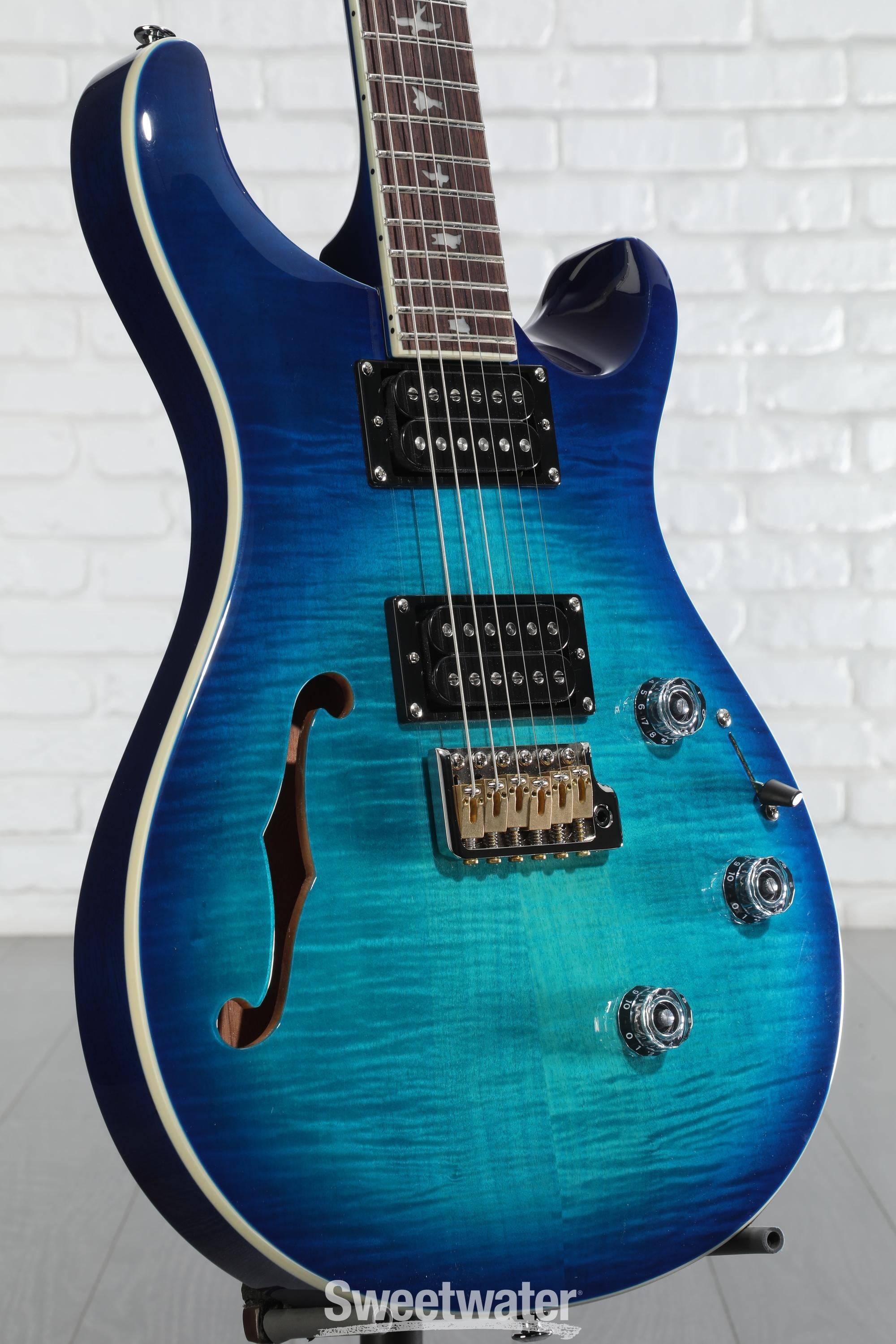 ohayo　PRSSE Custom 24 PRS SE Custom 24 Semi-Hollow Piezo Electric Guitar - Lake