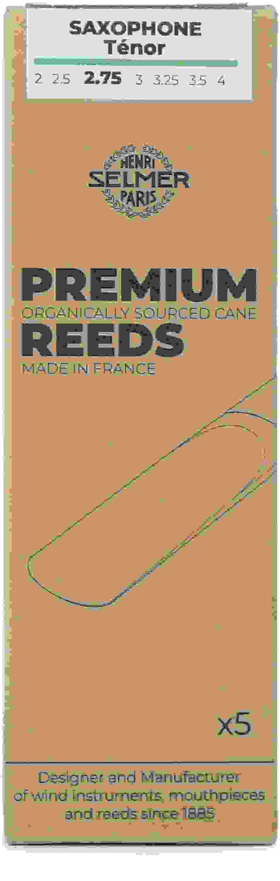 Selmer Paris Premium Tenor Saxophone Reeds - 2.75, 5-pack