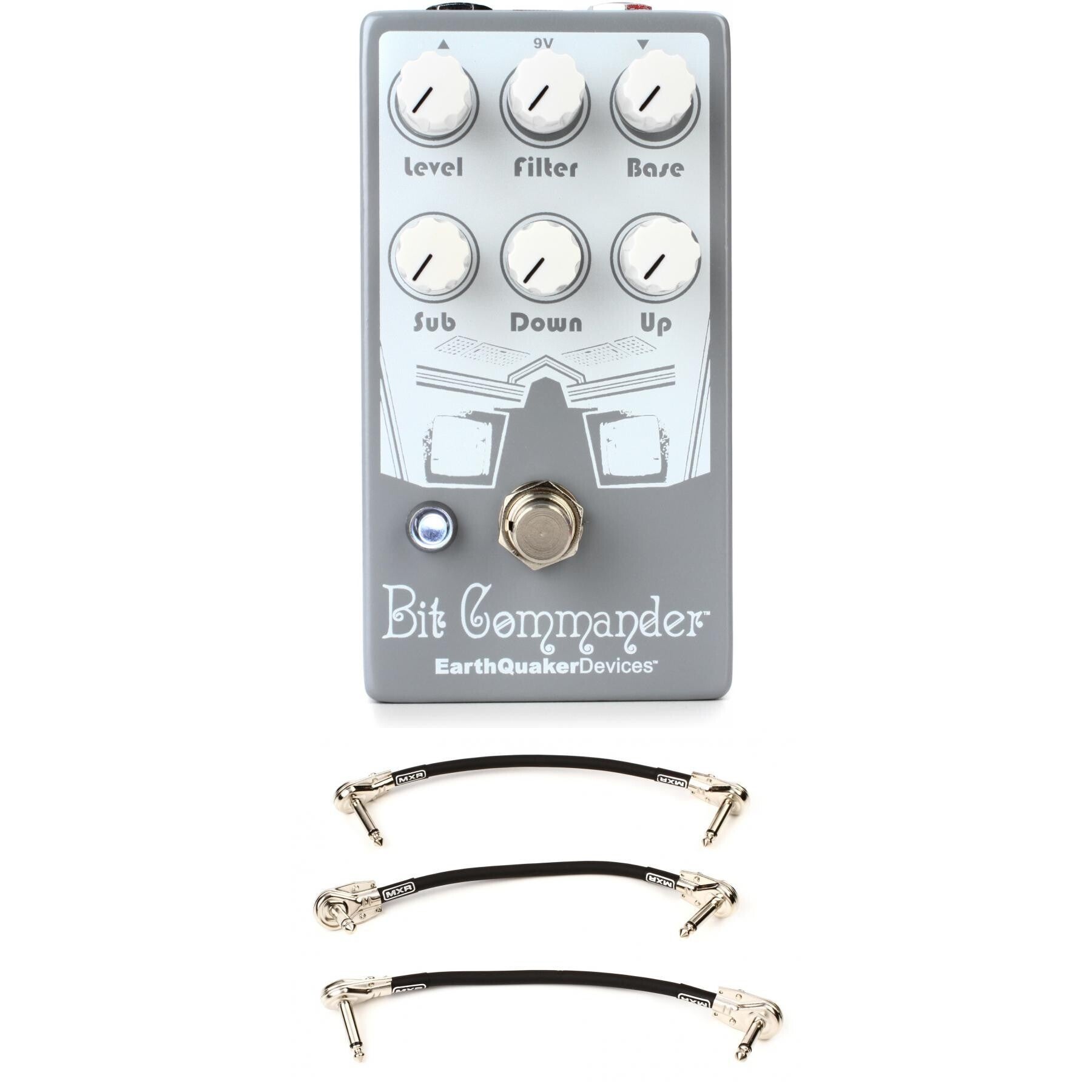 EarthQuaker Devices Bit Commander V2 Monophonic Analog Guitar Synthesizer  Pedal with 3 Patch Cables