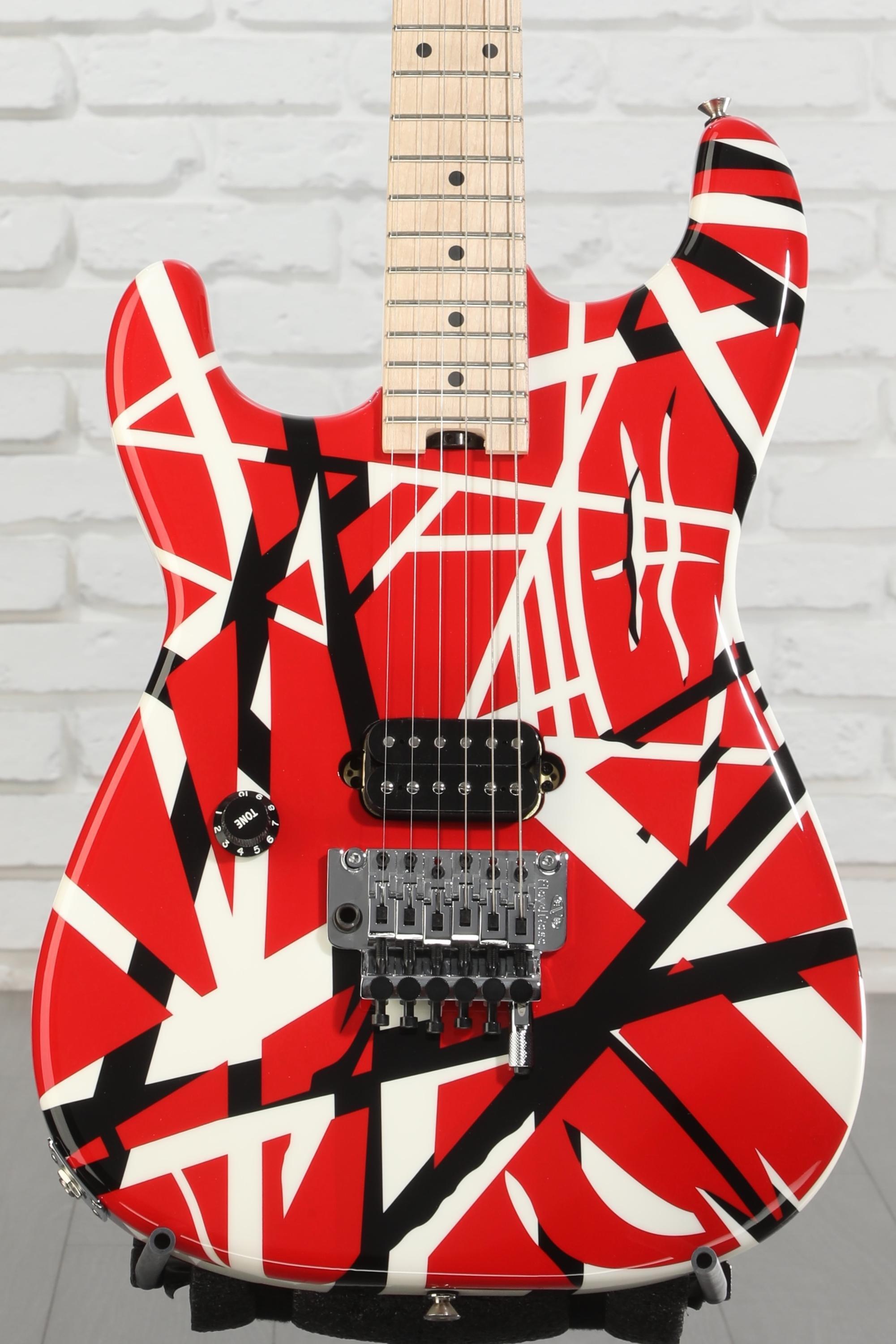 EVH Striped Series Left-Handed - Red w/ Black Stripes | Sweetwater