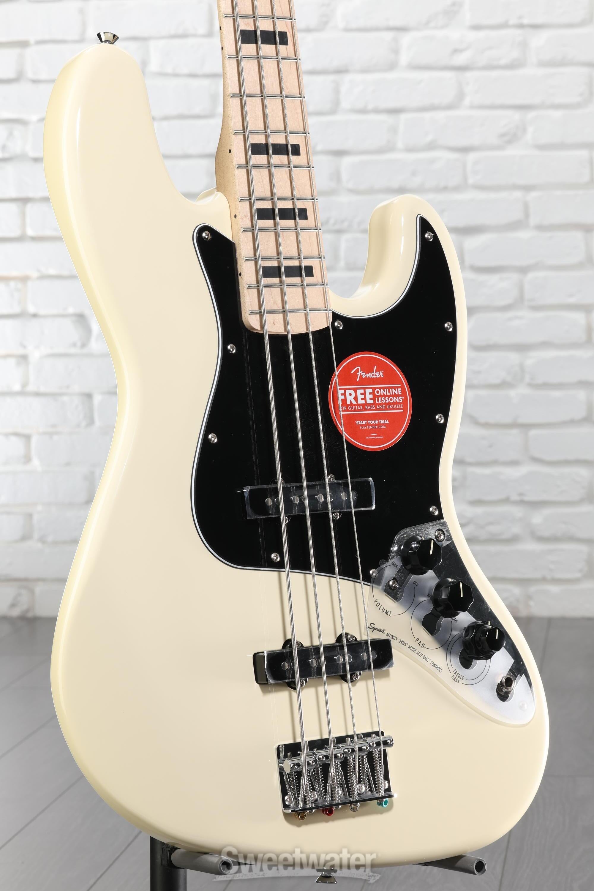 Squier Affinity Series Active Jazz Bass - Olympic White | Sweetwater