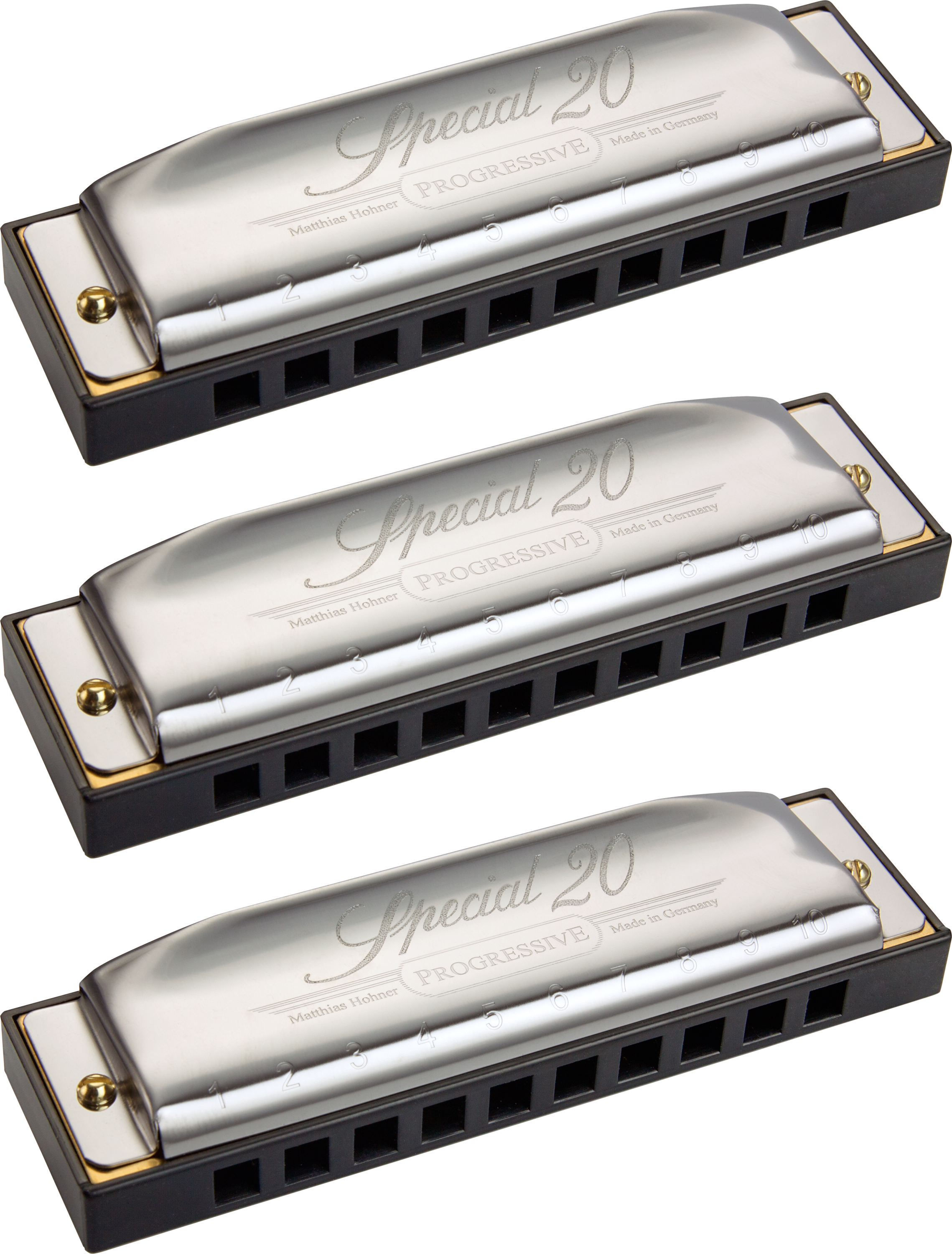 Photo of Hohner Special 20 10-hole Diatonic Harmonicas - 3-piece Set
