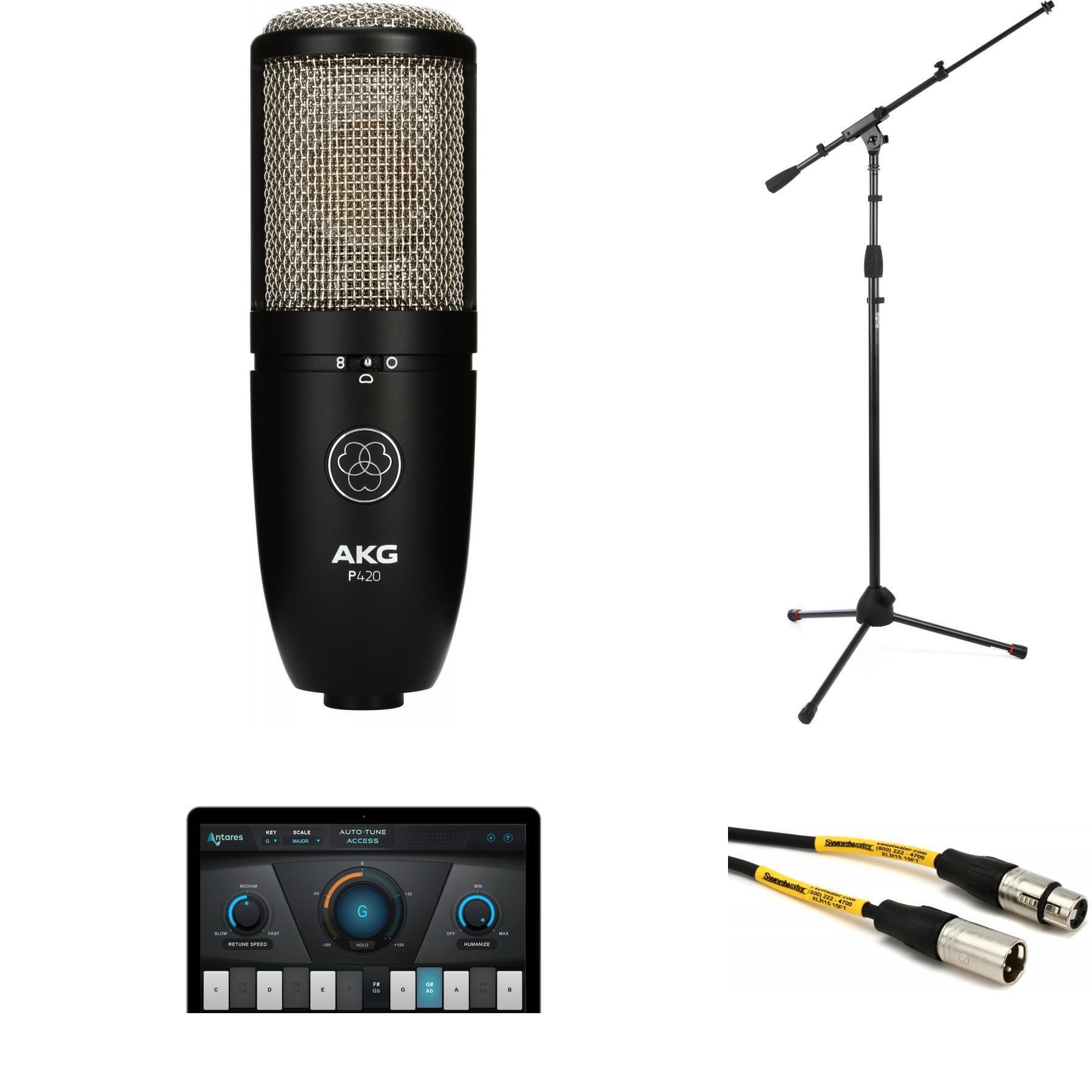 AKG P420 Large-diaphragm Condenser Microphone and AutoTune Essentials Bundle