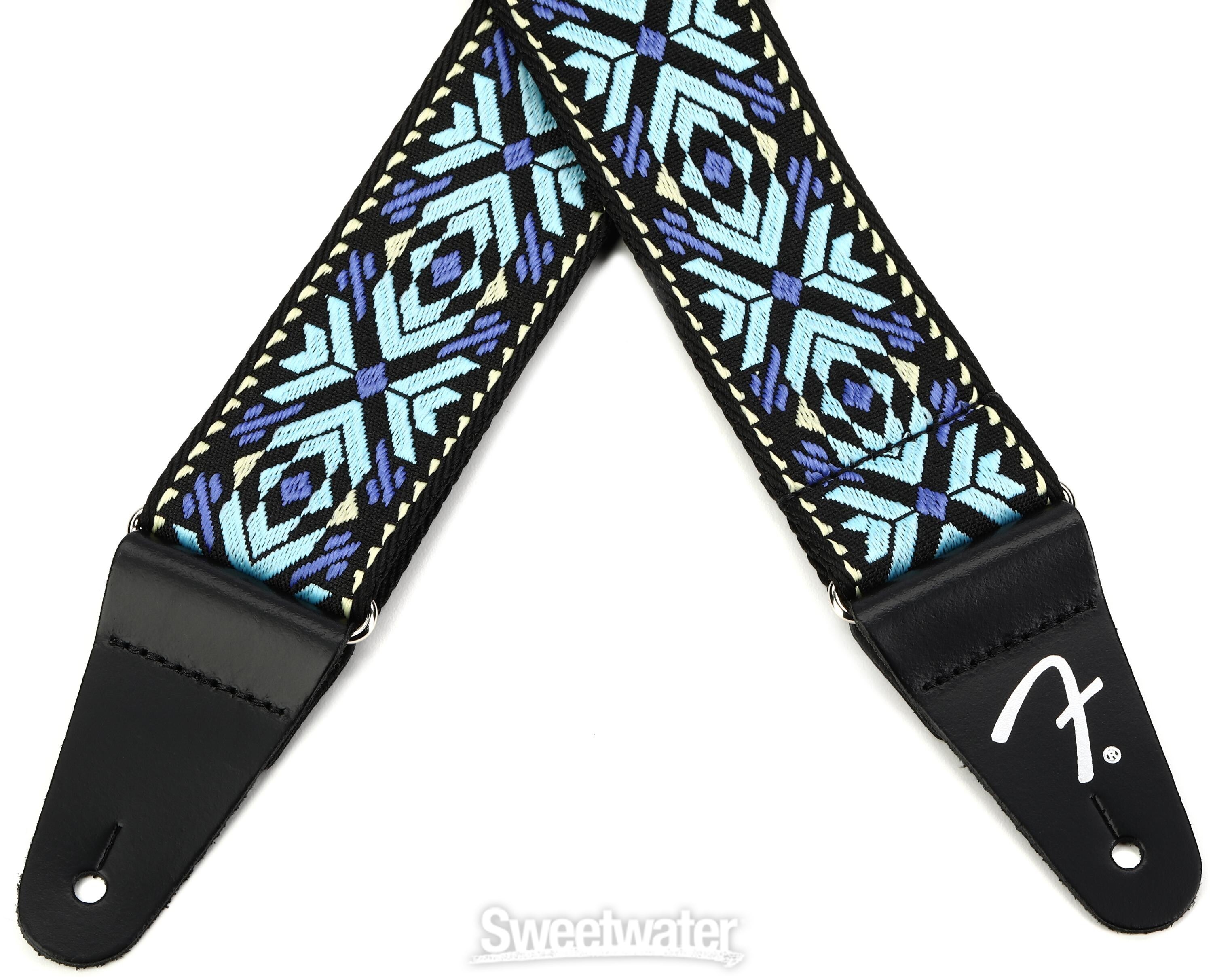 Fender 2-inch Pasadena Woven Strap - Blue Snowflake | Sweetwater