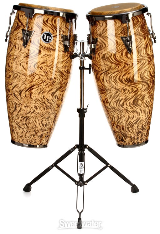 Latin Percussion Aspire Series Conga Set with Brushed Nickel Hardware - 10/11 inch Havana Cafe