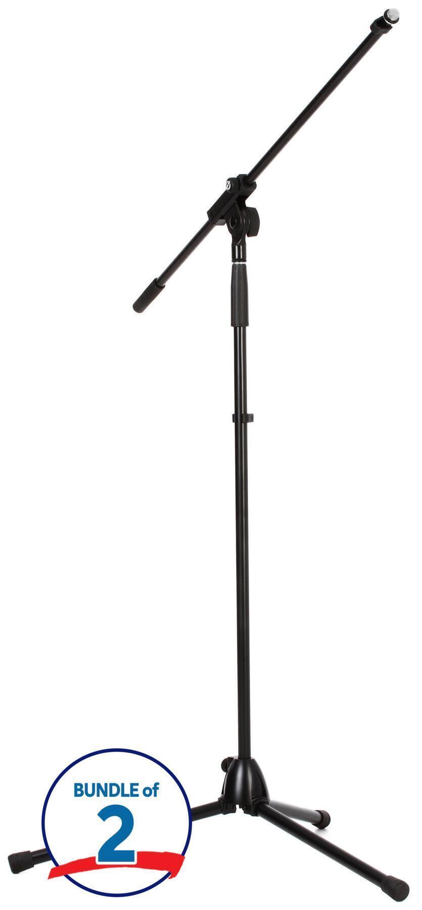 K&M 21070 Microphone Stand with Fixed Boom Arm - Black | Sweetwater