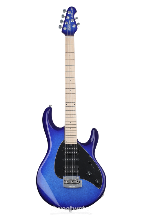 Ernie Ball Music Man Silhouette HSH Trem Electric Guitar - Pacific Blue  Sparkle, Sweetwater Exclusive