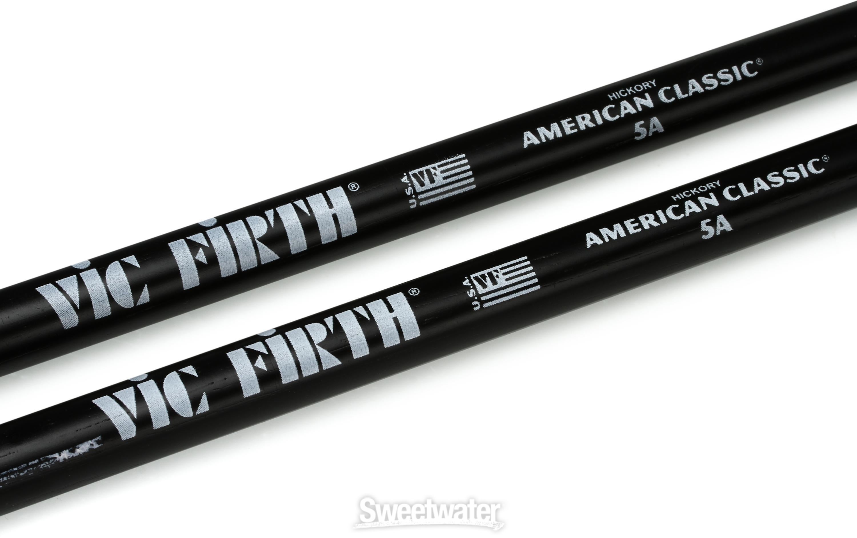 Vic Firth American Classic Drumsticks - 5A - Wood Tip - Black