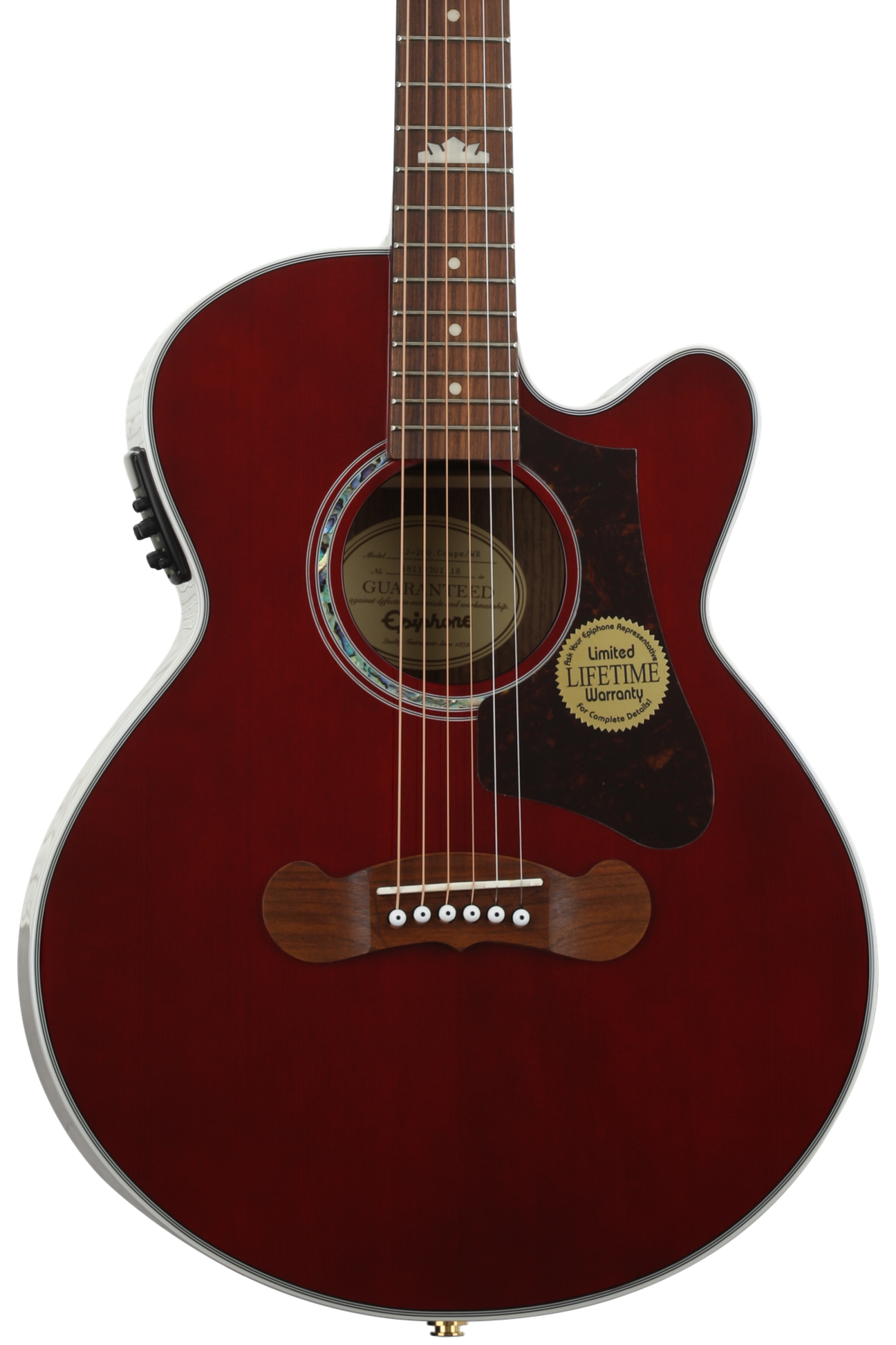 Epiphone J-200 EC Studio Parlor Acoustic-Electric Guitar - Wine