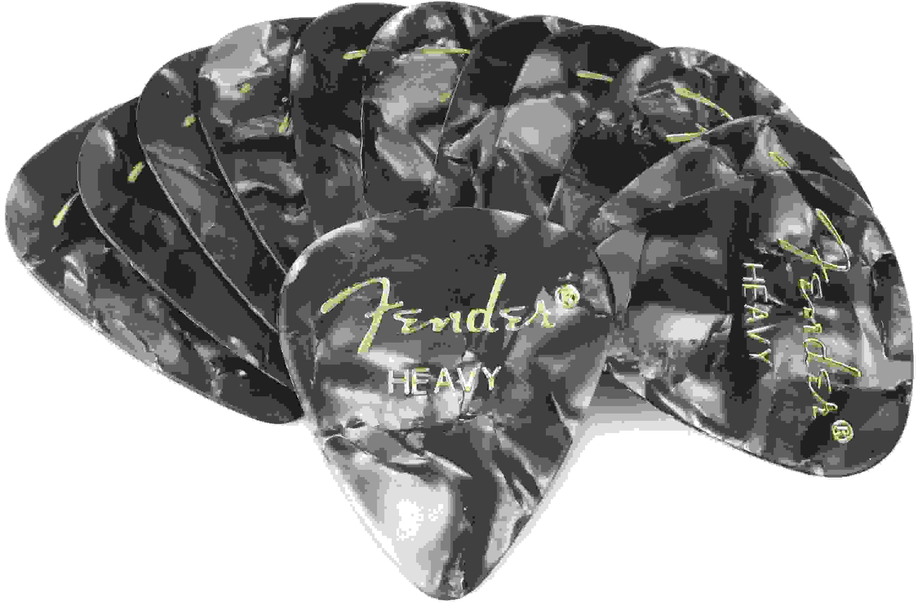 Fender 351 Shape Premium Celluloid Picks - Heavy Black Moto 12-pack