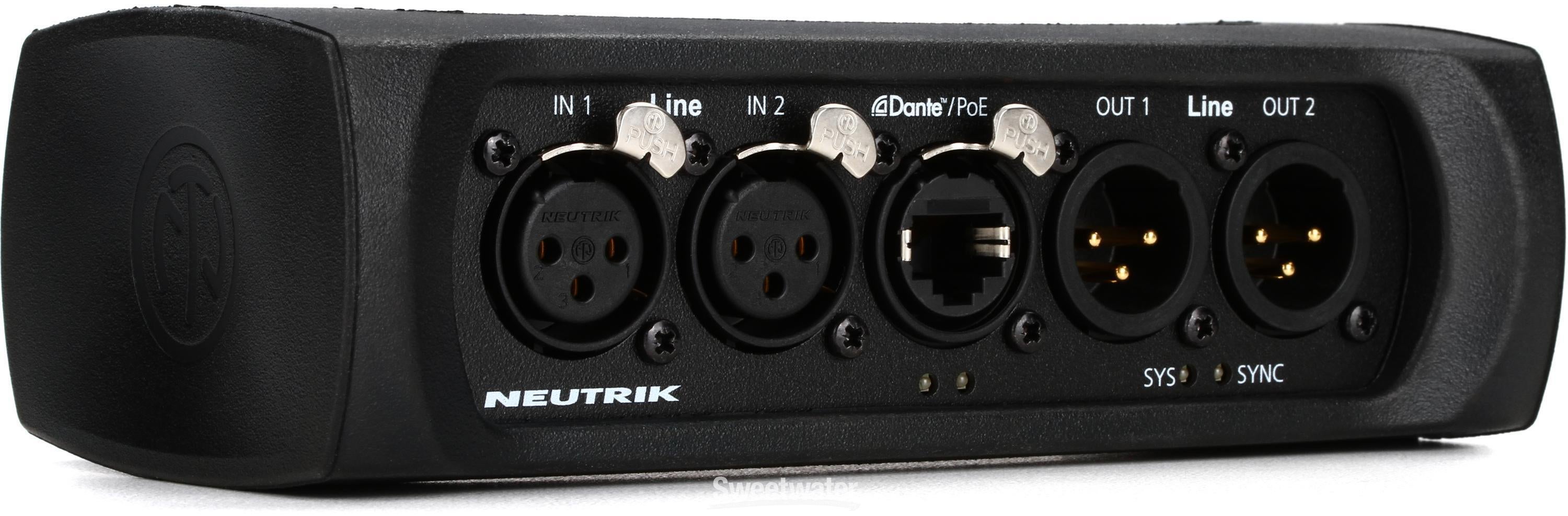 Neutrik NA2-IO-DLINE 2x2 Line Level to Dante Breakout Box | Sweetwater
