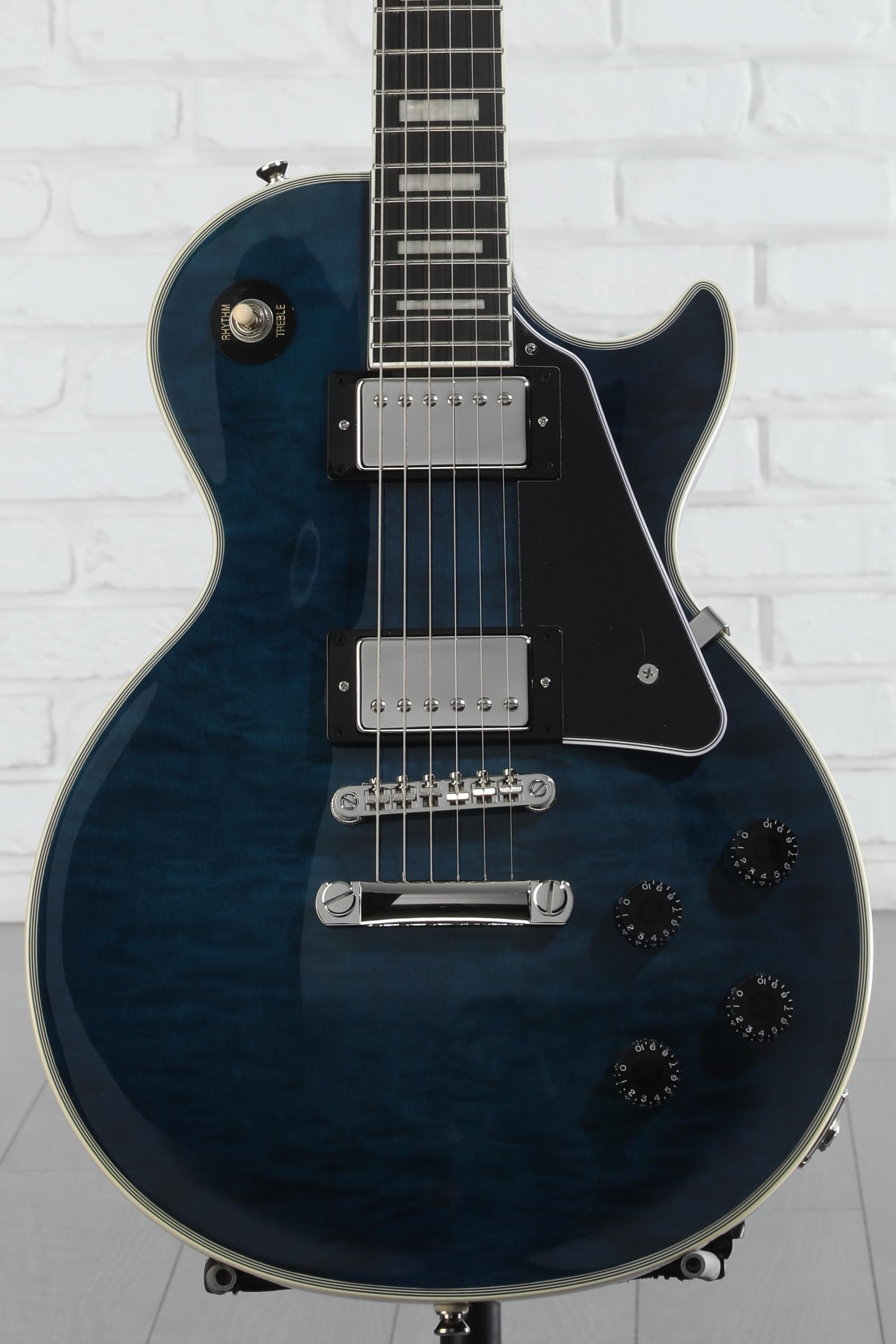 Epiphone Les Paul Custom Electric Guitar - Viper Blue, Sweetwater