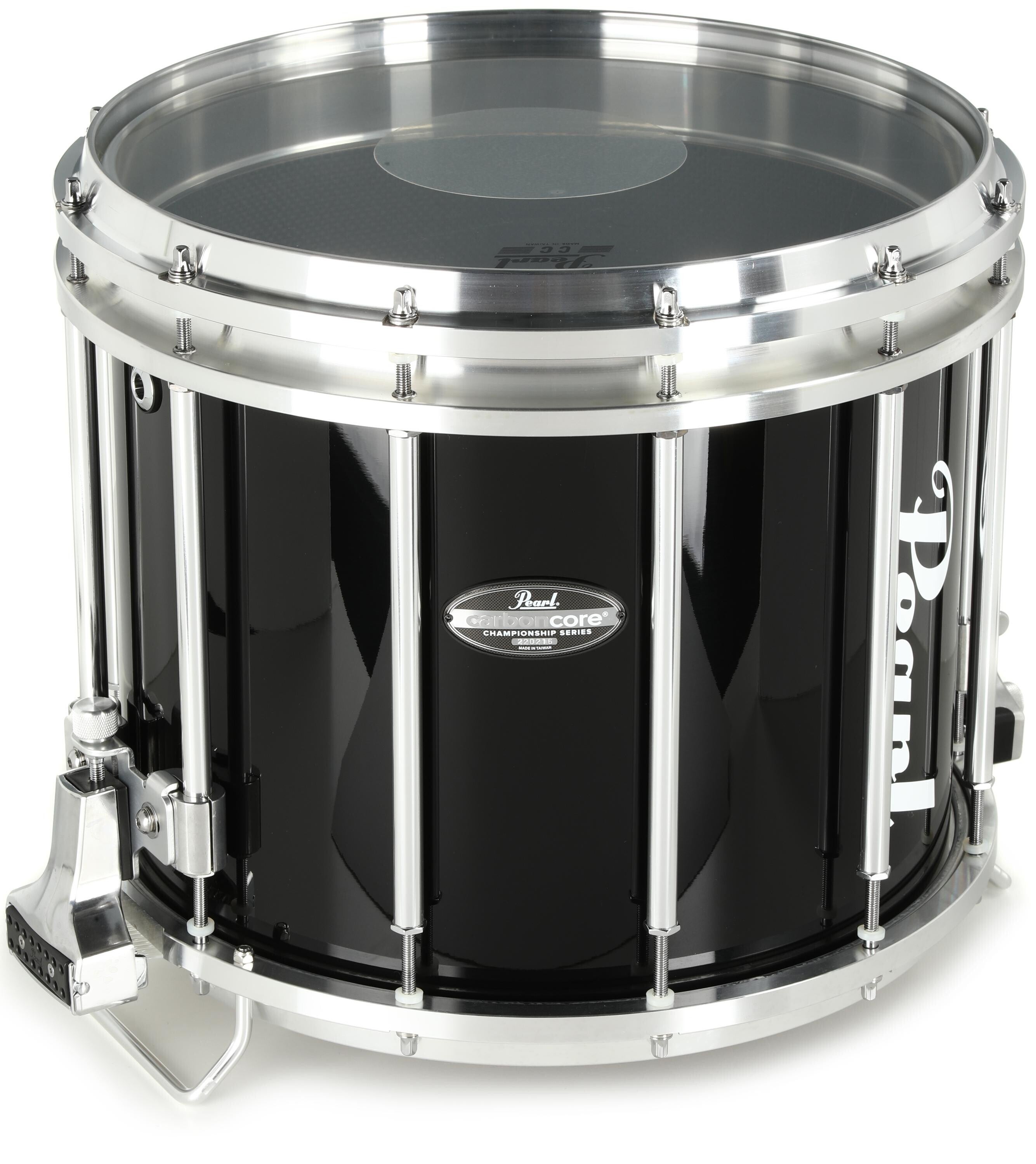 Pearl Championship CarbonCore FFX Marching Snare Drum - 14 x 12 inch -  Piano Black Lacquer