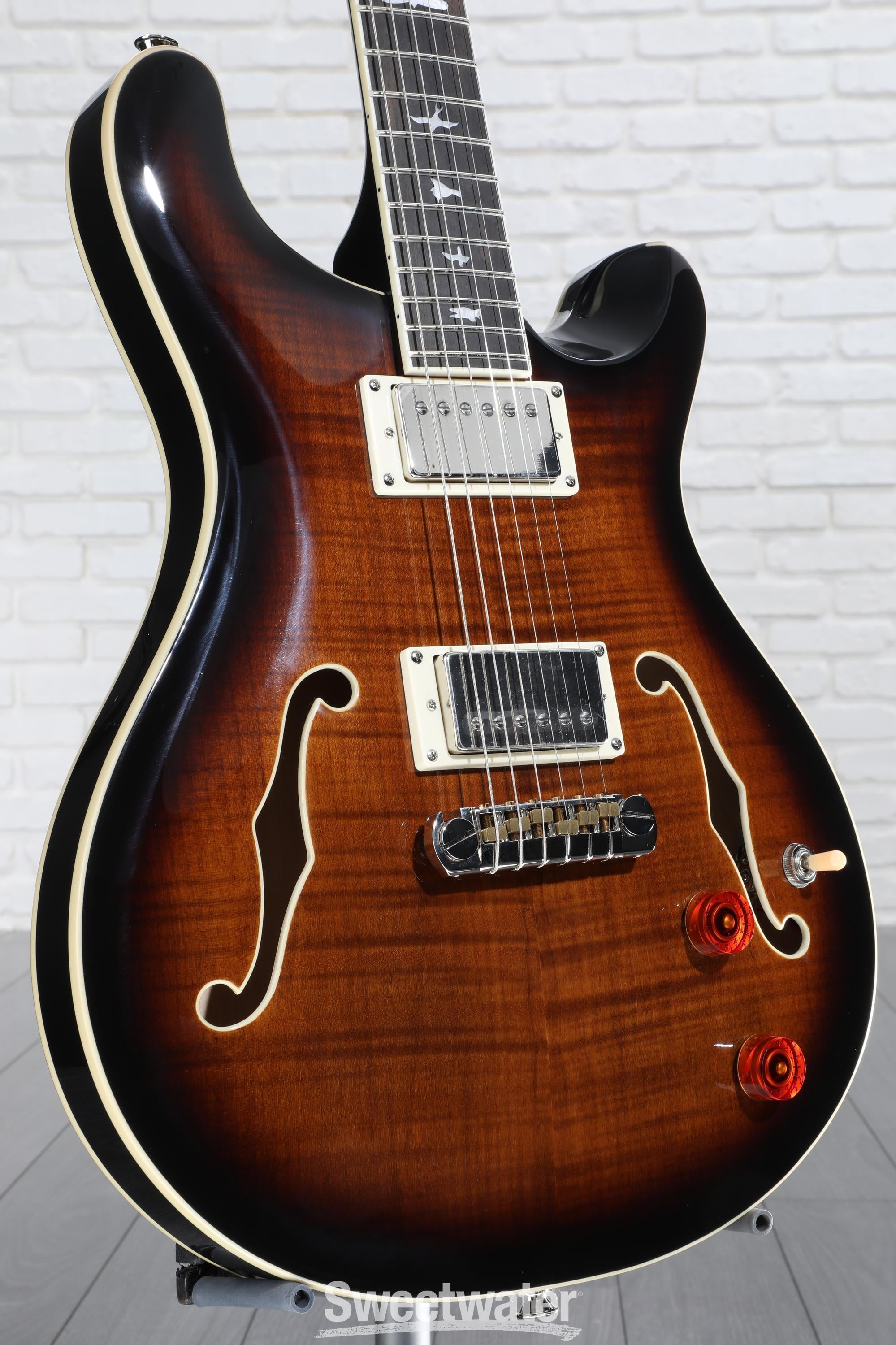 PRS SE Hollowbody II Electric Guitar - Black Gold Burst