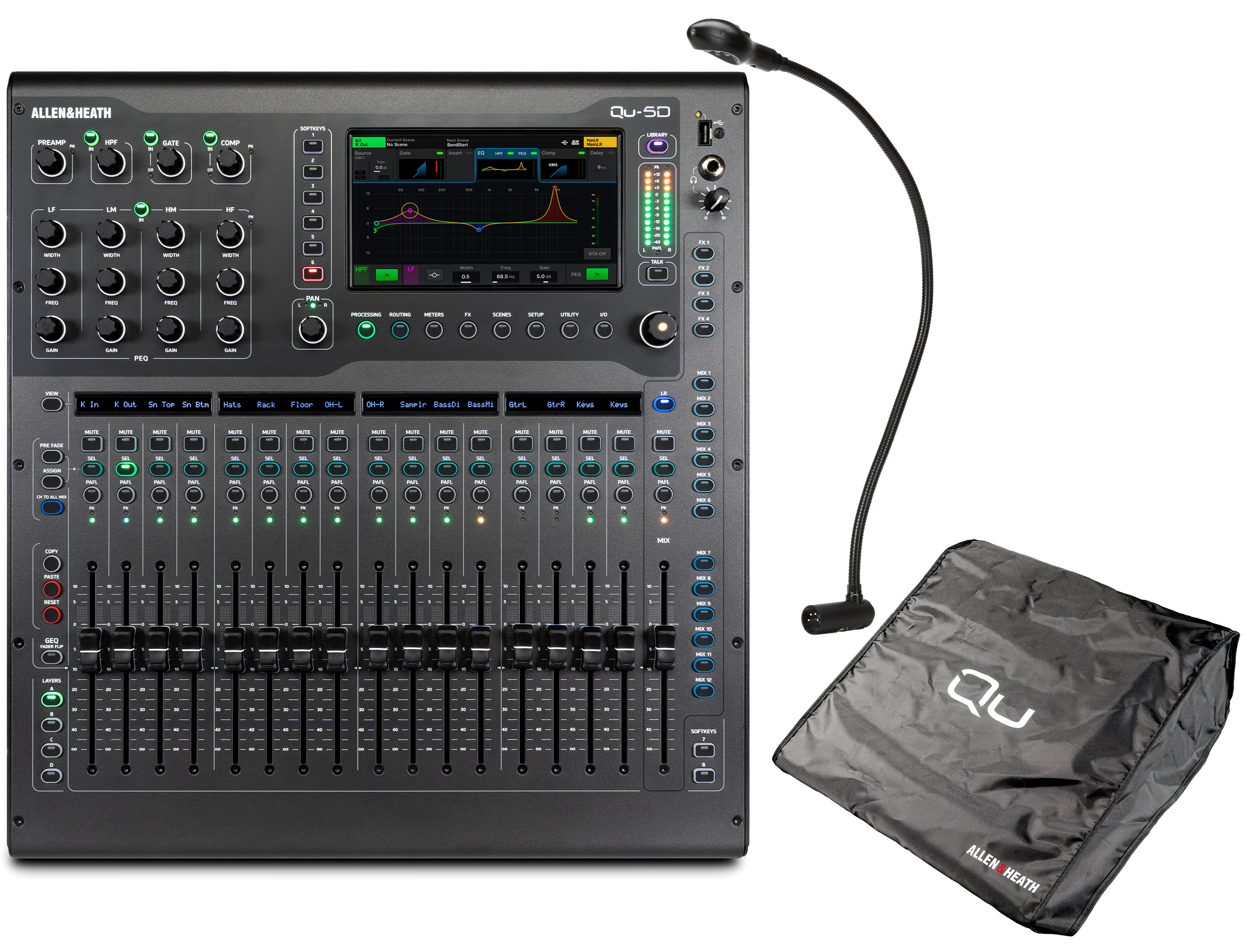 Allen & Heath Qu-5D 38-channel Digital Mixer with Dust Cover and Lamp