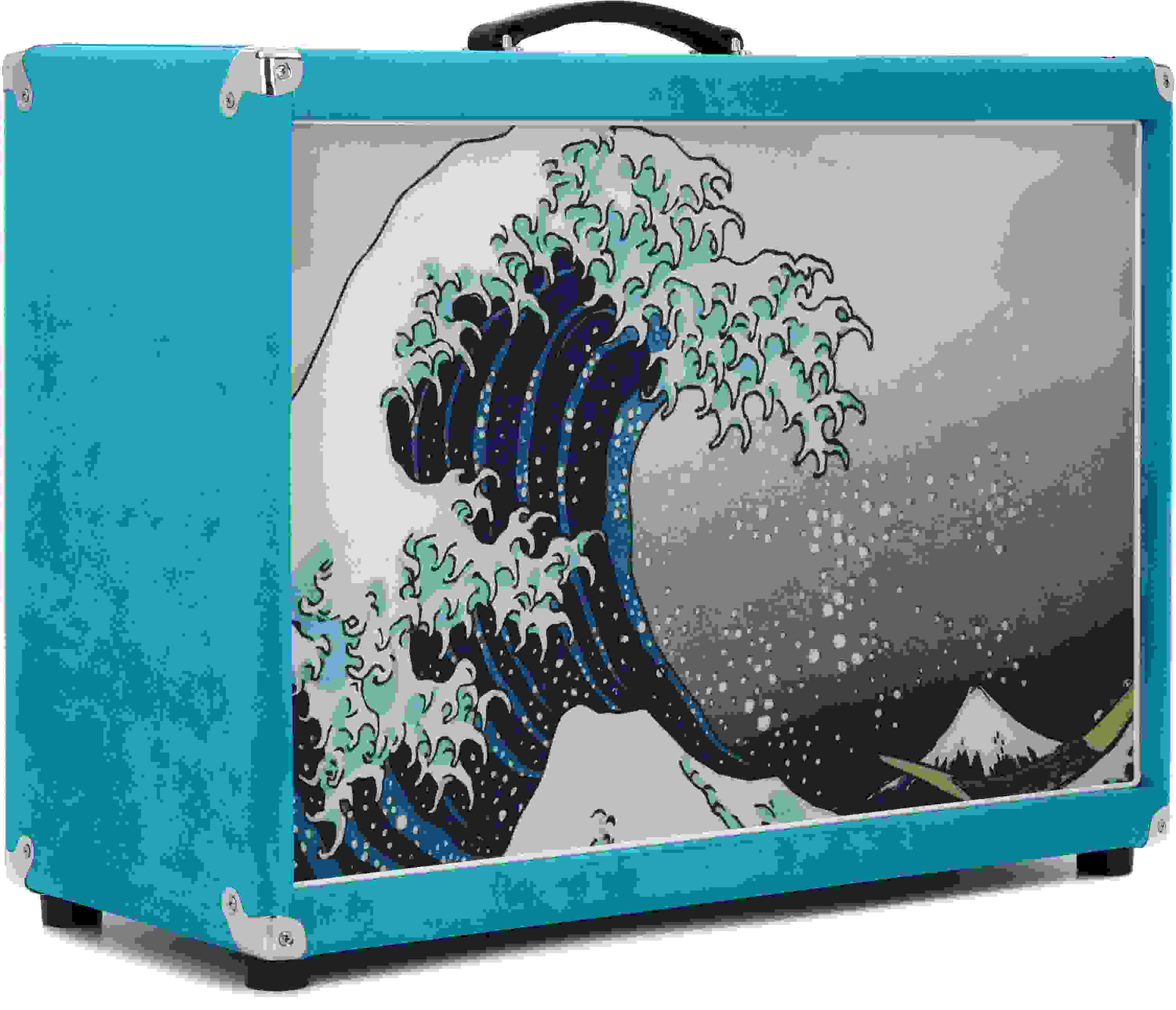 Amplified Nation 2 x 12-inch Speaker Cabinet Square - Turquoise Suede with Hokusai Baffle