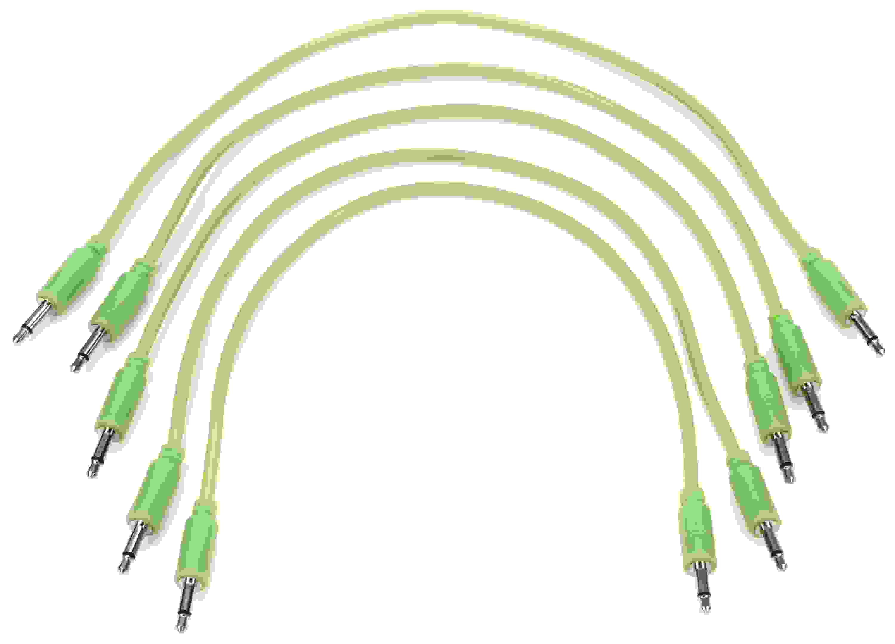 Black Market Eurorack Patch Cable 5-pack - 25cm Glow in the Dark