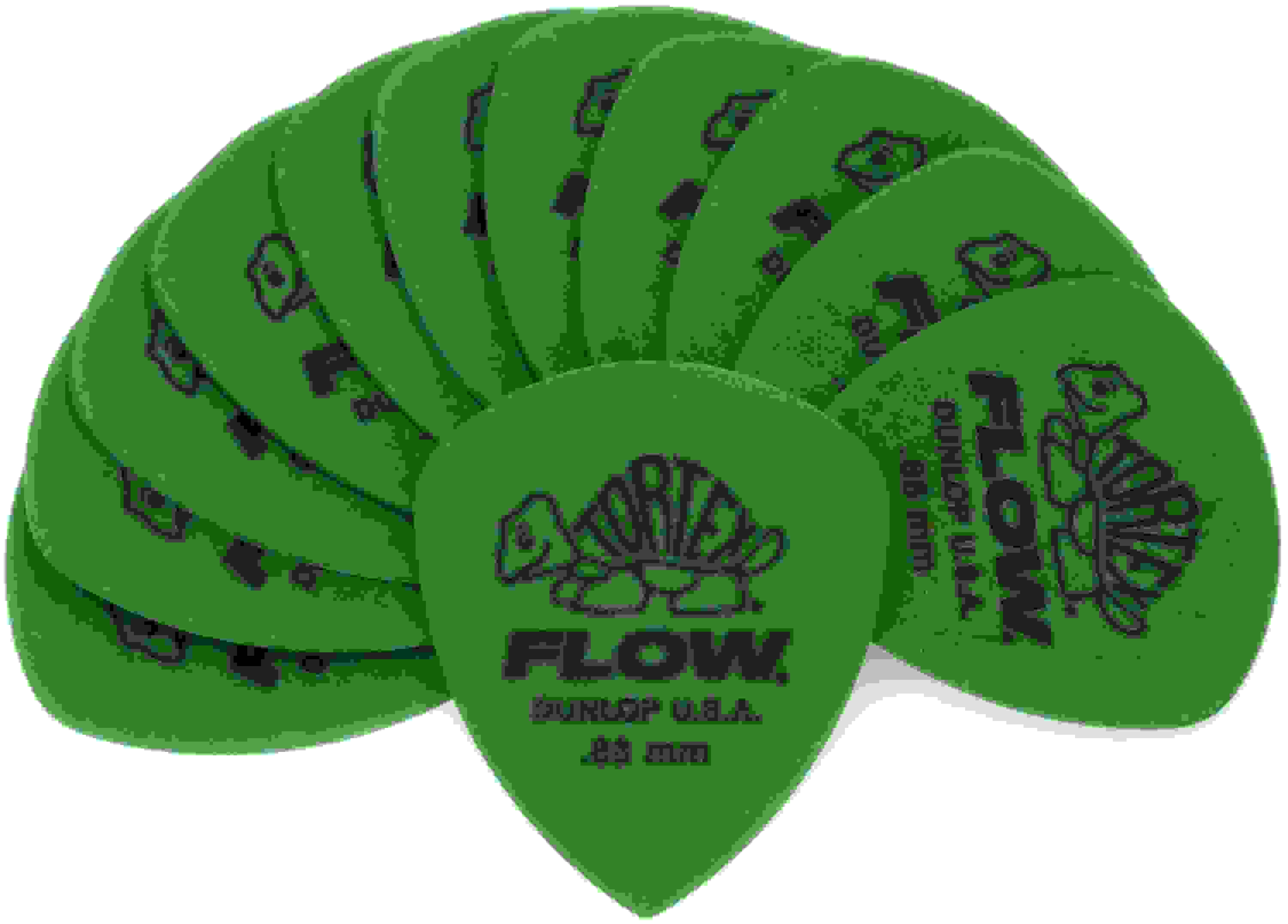 Dunlop Tortex Flow Guitar Picks - .88 mm Green (12-pack)