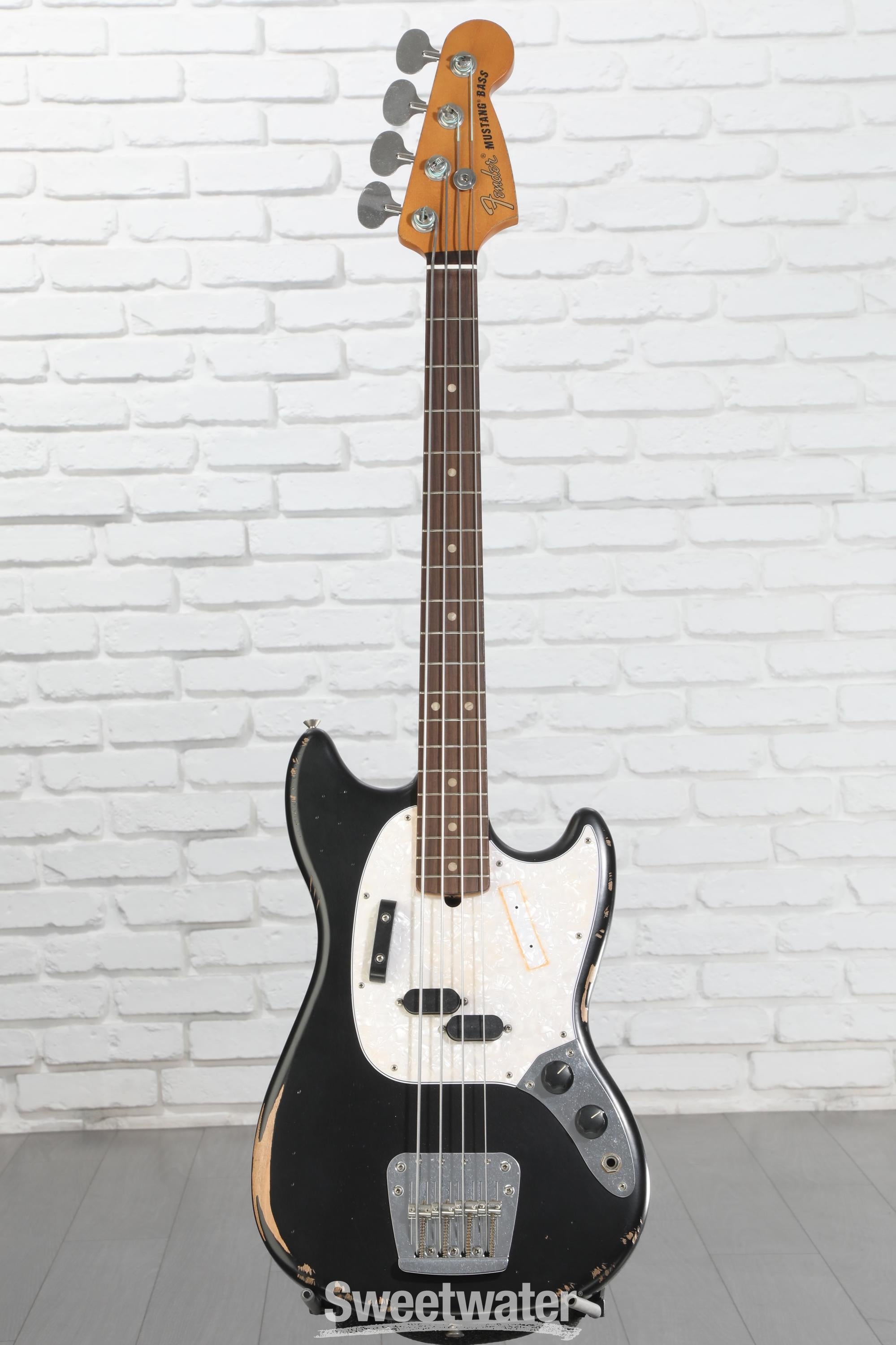Fender JMJ Road Worn Mustang Bass - Black | Sweetwater