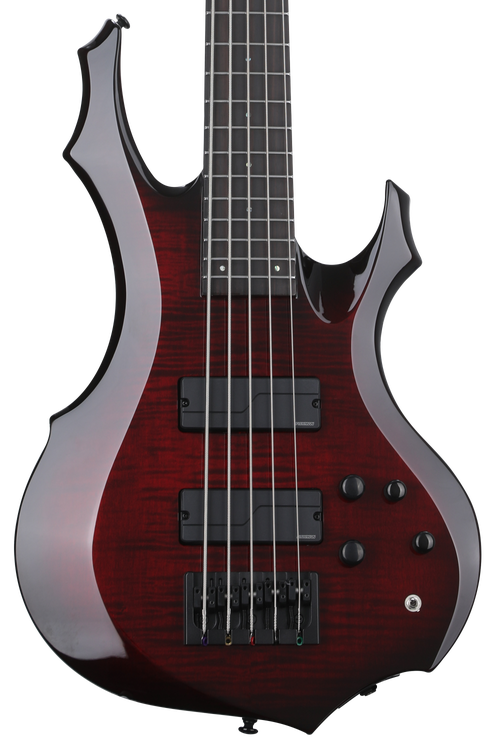 ESP LTD F-1005 Bass Guitar - See Thru Black Cherry Sunburst