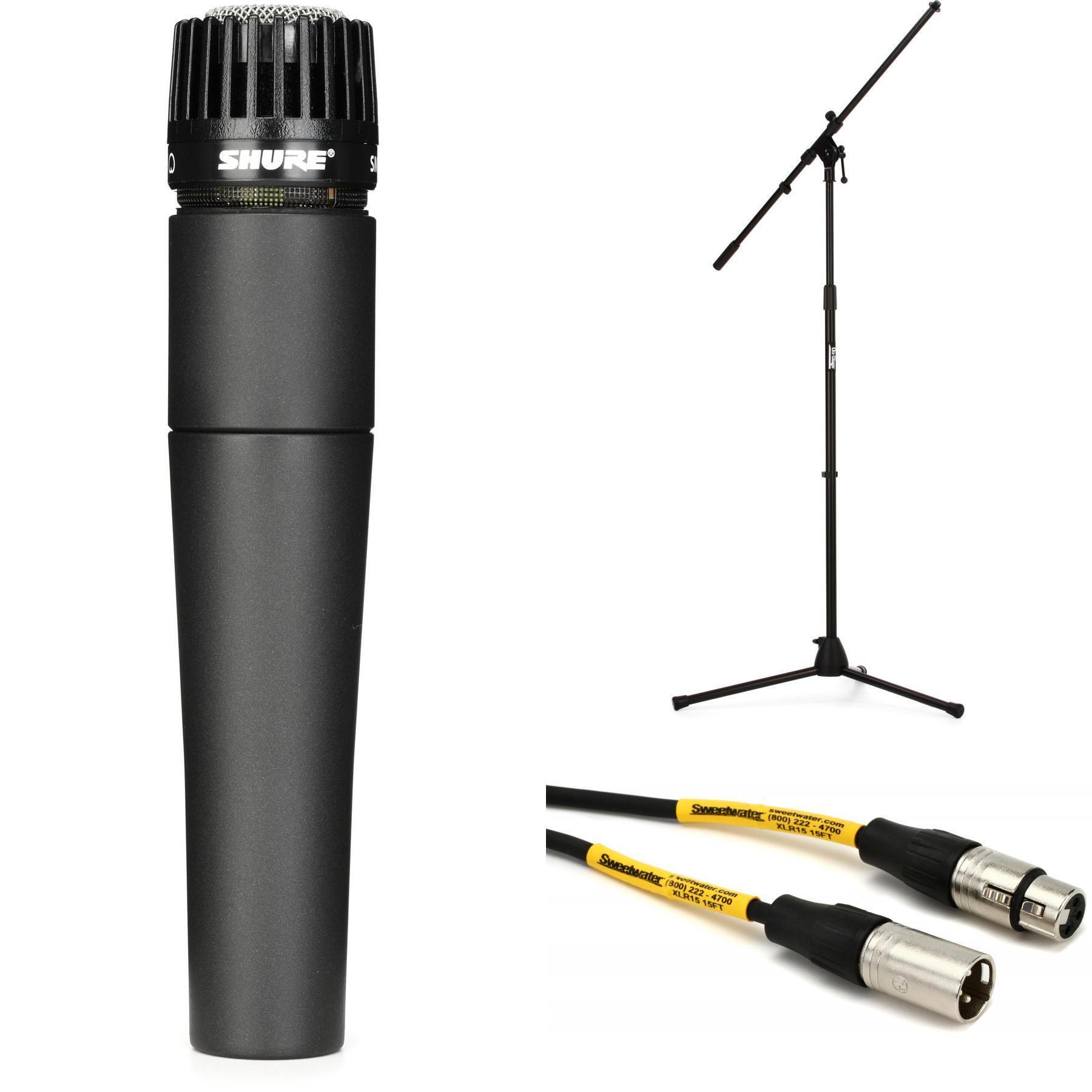 Shure SM57 Cardioid Dynamic Instrument Microphone Bundle with 