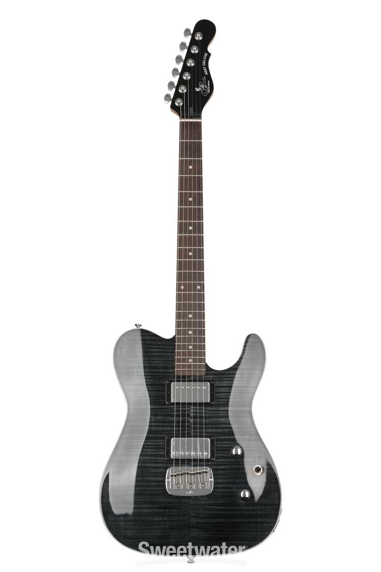 G&L Tribute ASAT Deluxe Carved Top Electric Guitar - Trans Black