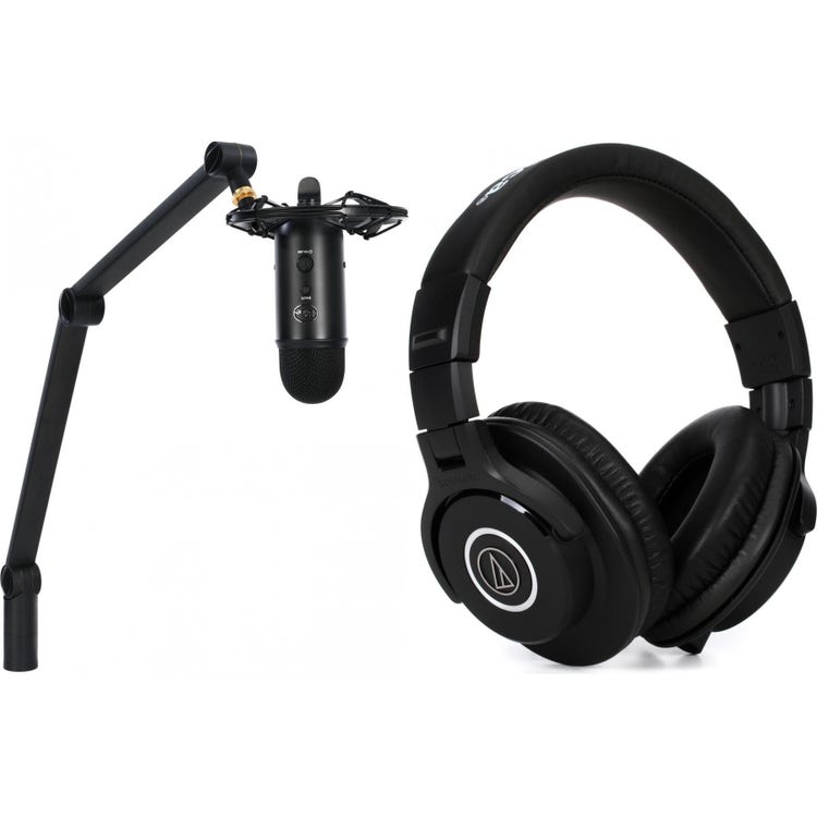 Blue Microphones Yeticaster Professional Broadcast Bundle with M40x  Headphones