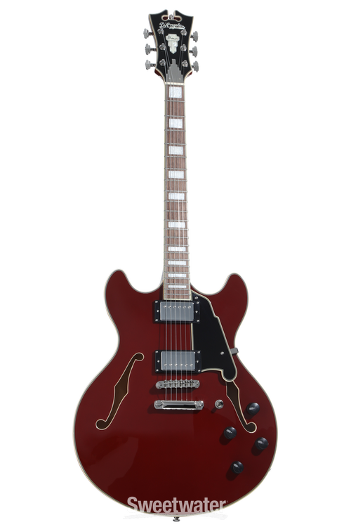 D'Angelico Premier DC Electric Guitar - Burnt Red with Stopbar