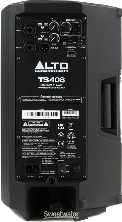 ALTO PROFESSIONAL TS408 TS4 - Altavoces Bluetooth de 8 bi-amplificados de  1000W