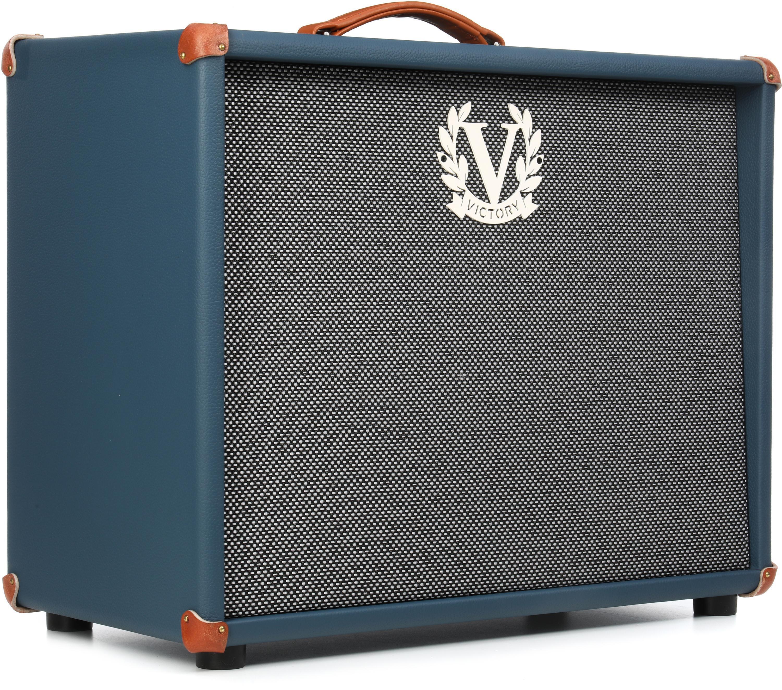 Product Image - Victory Amplification MK 112 50-watt 1 x 12-inch Speaker Cabinet - Mallard Blue Leather