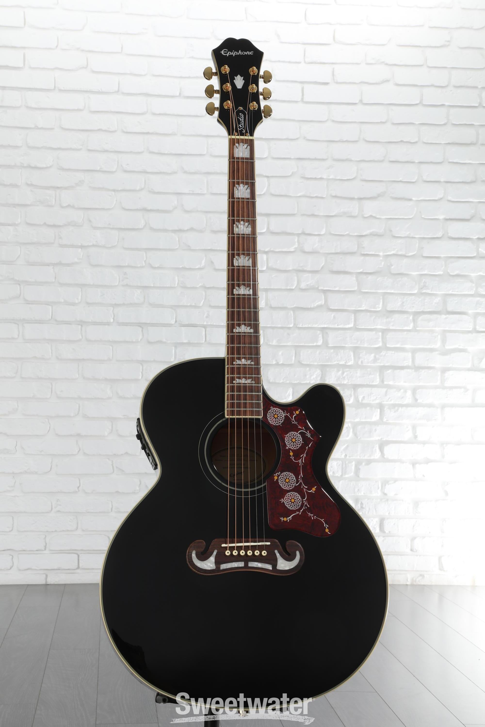 Epiphone J-200EC Studio Acoustic-Electric Guitar - Black