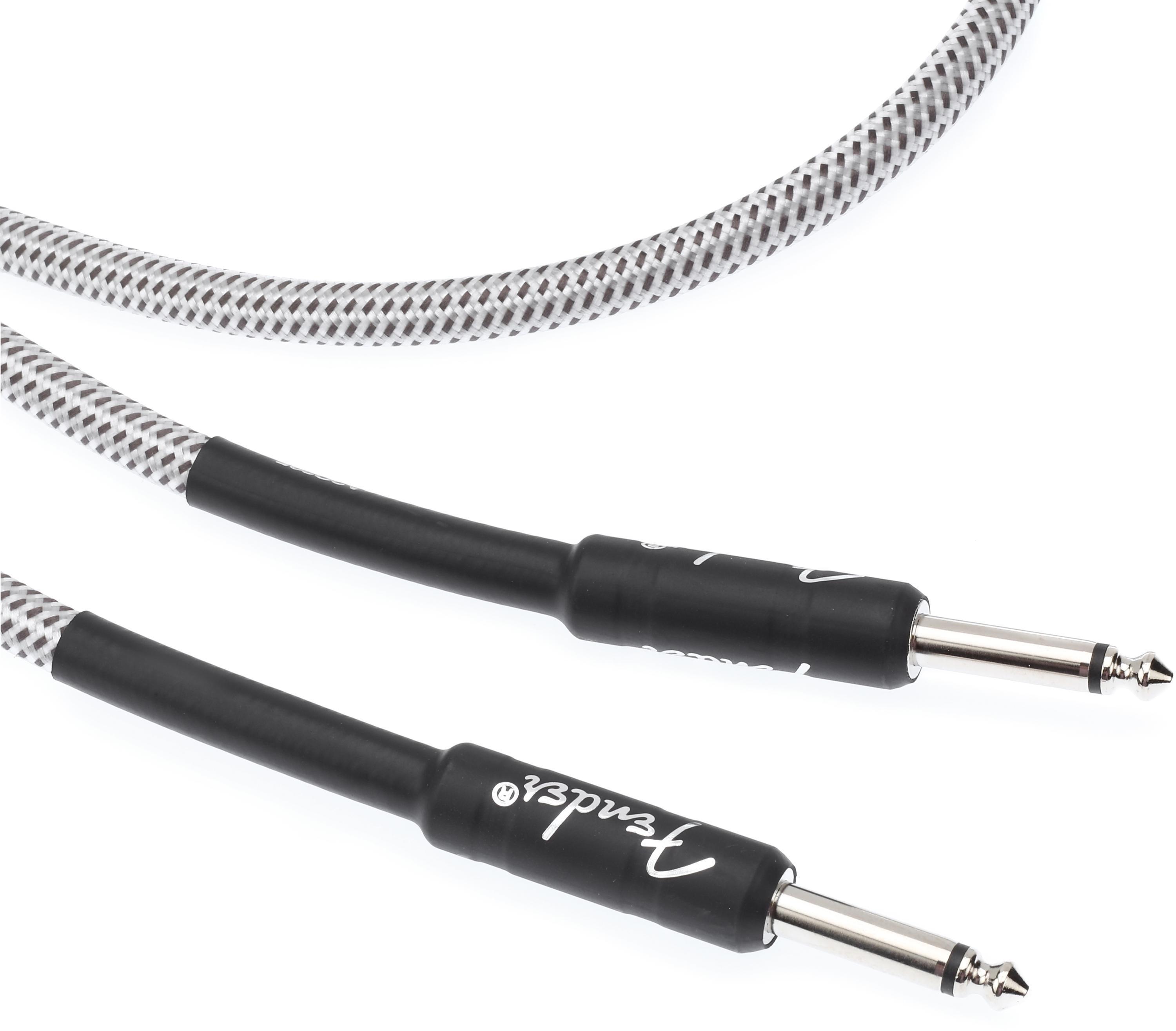 Photo of Fender Professional Series Straight to Straight Instrument Cable - 10 foot White Tweed