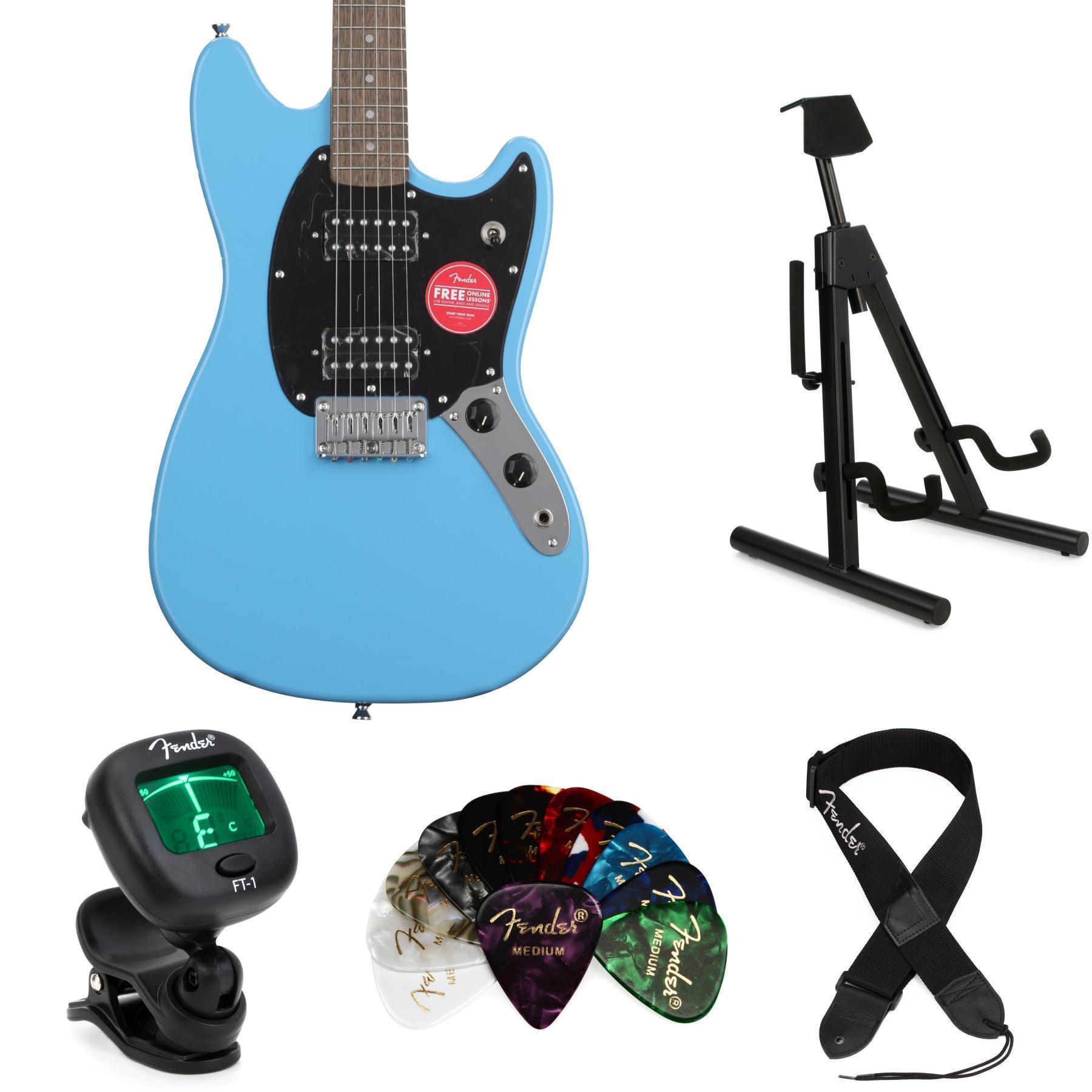 Squier Sonic Mustang HH Electric Guitar - California Blue, Laurel